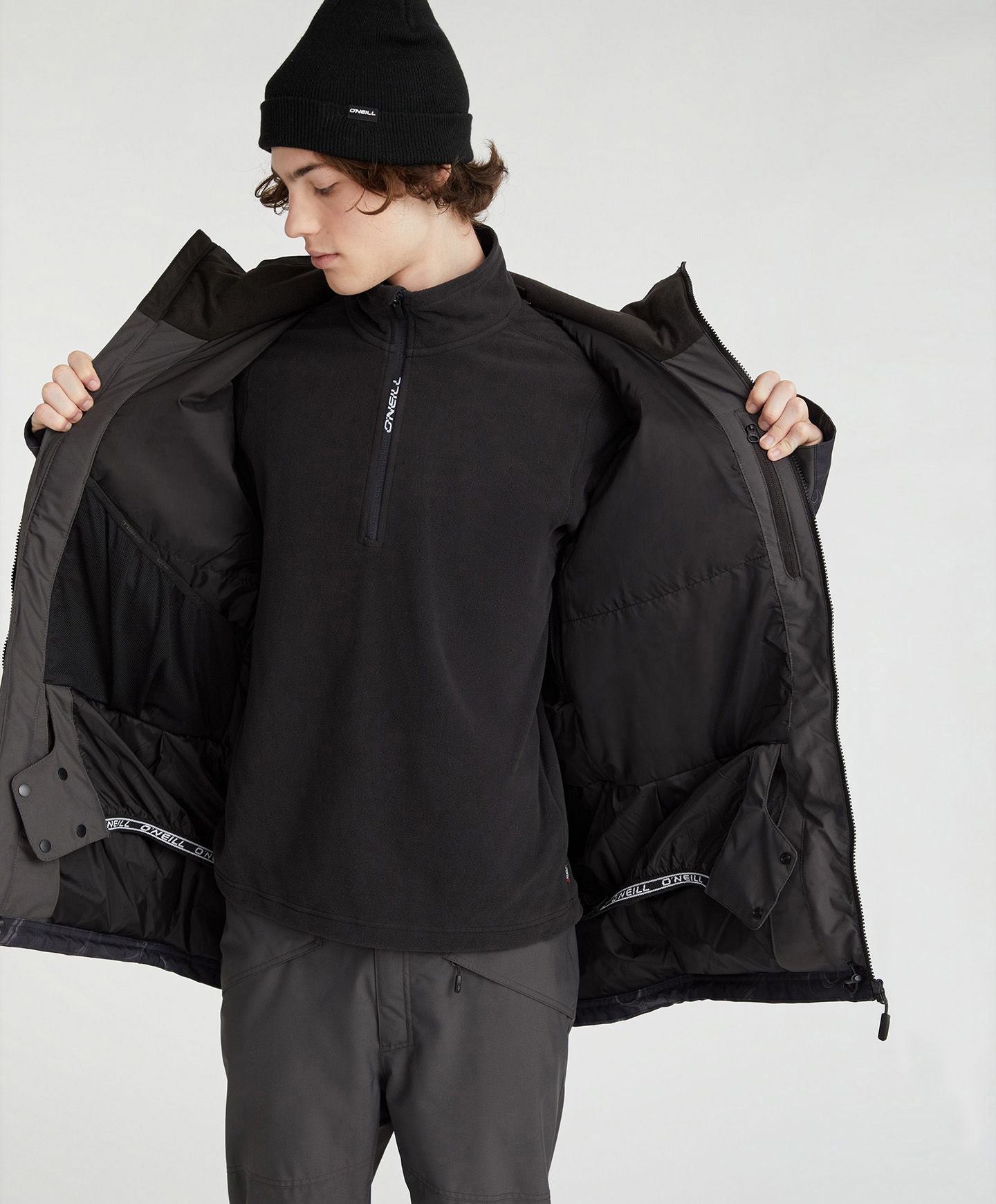 Men's Texture Snow Jacket - Black Out Colour Block