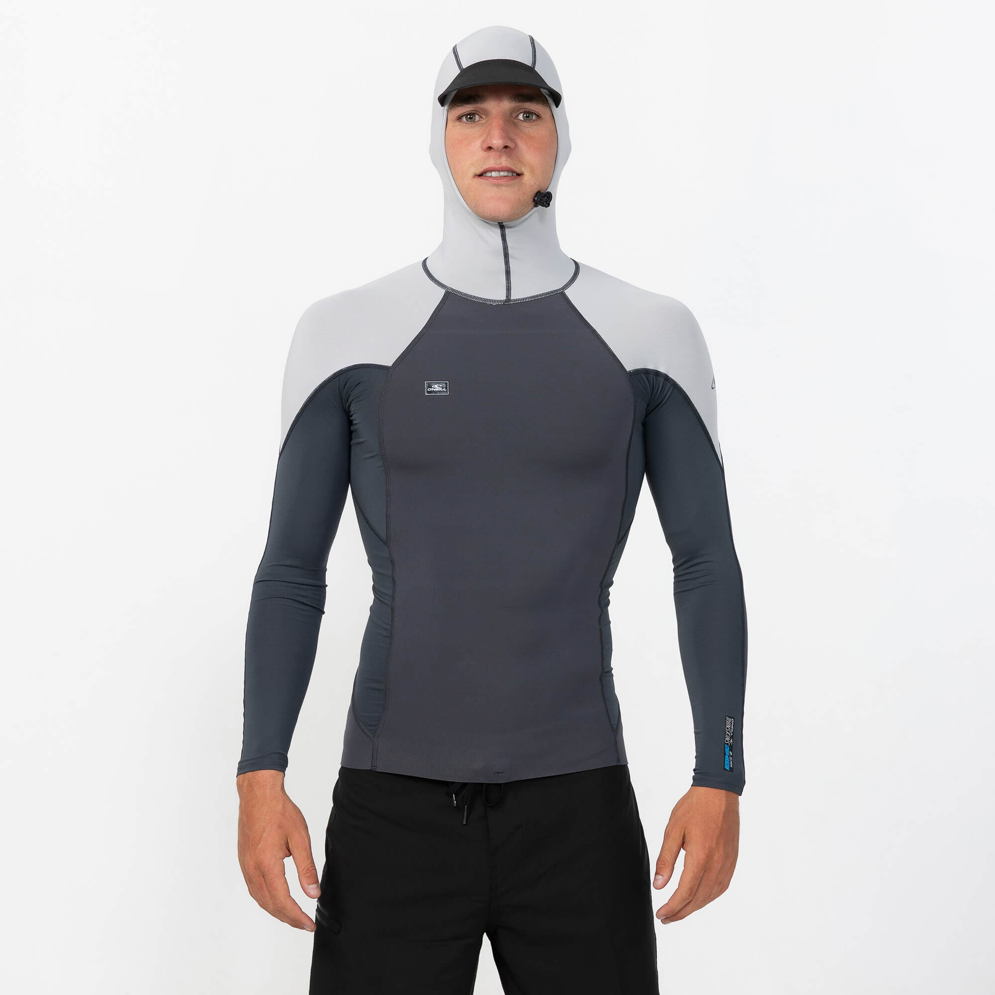 Men's Thin Skins Neo Long Sleeve Hooded Rash Vest - Graphite
