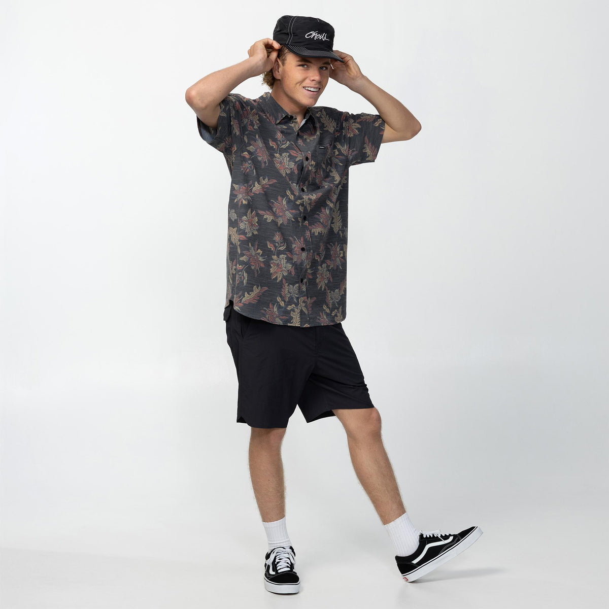 Men's UPF Slub Standard Short Sleeve Shirt - Black