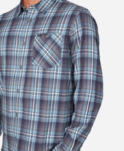 Redmond Plaid Stretch Flannel Shirt - Scrub Blue