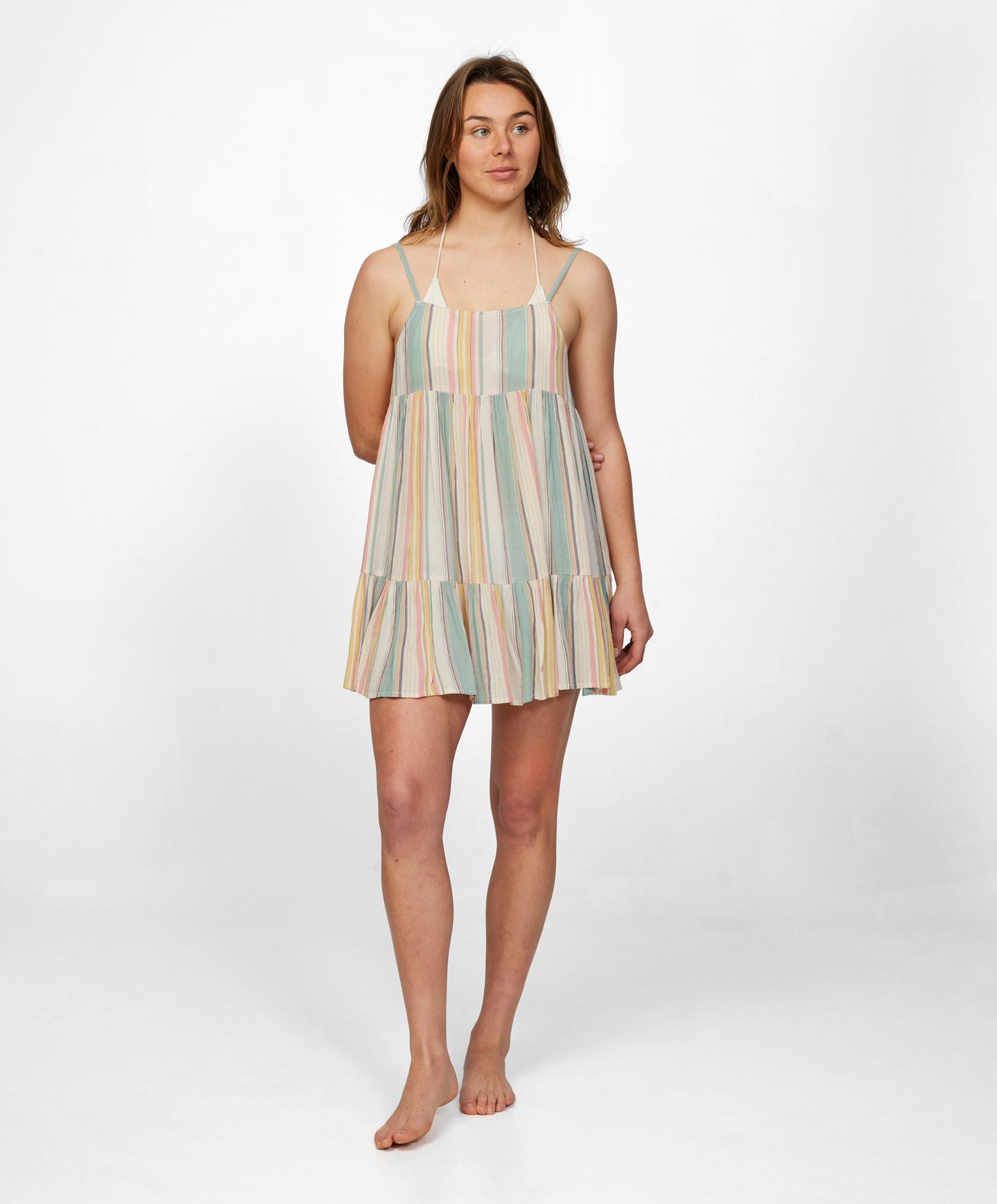 Saltwater Essentials Rilee Striped Coverup Dress - Vanilla