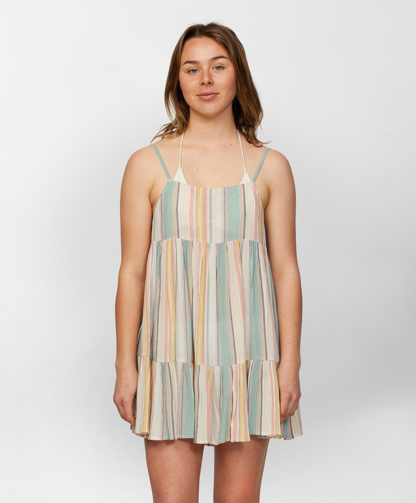 Saltwater Essentials Rilee Striped Coverup Dress - Vanilla