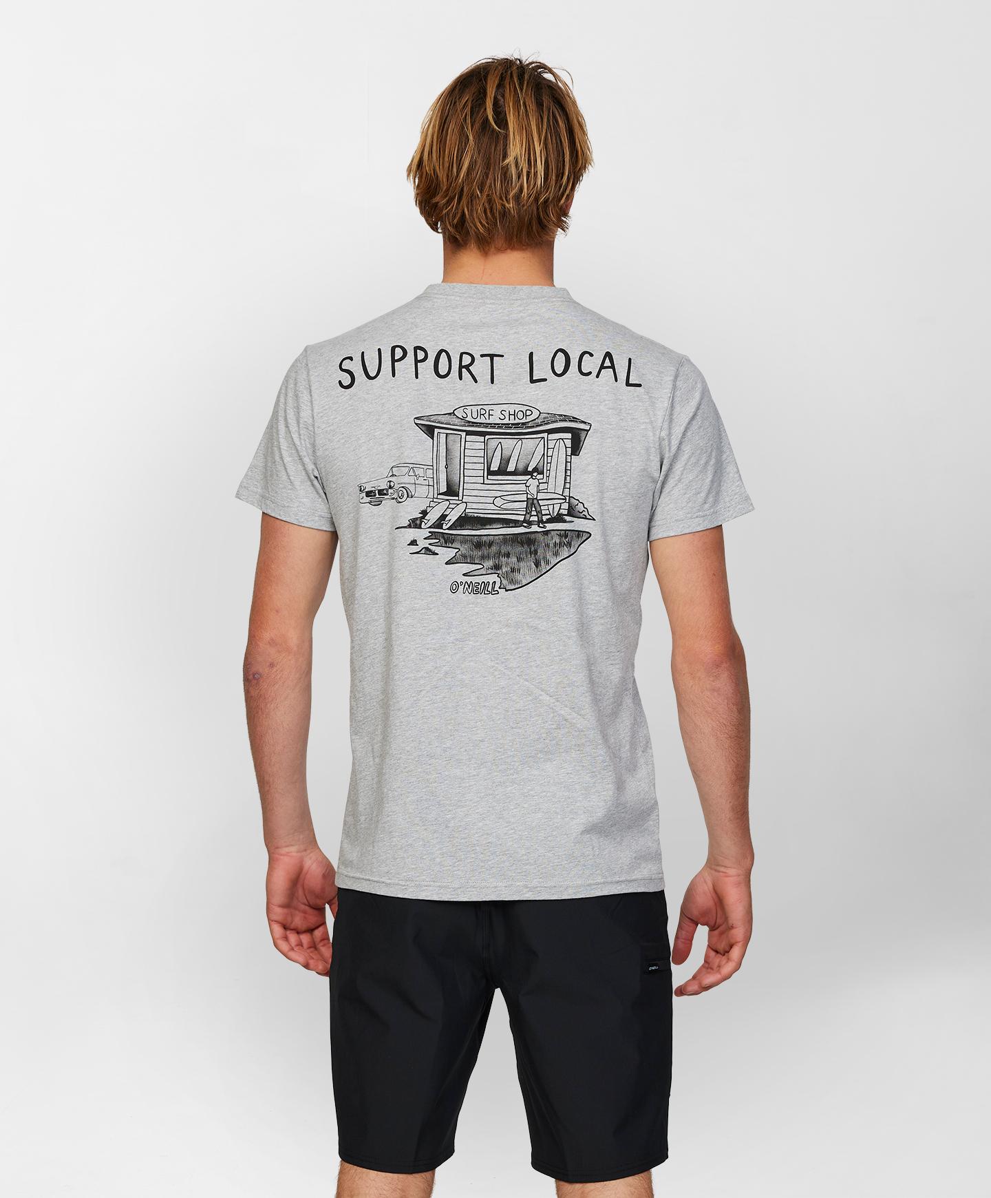 Support Local SS T-Shirt - Grey Marle