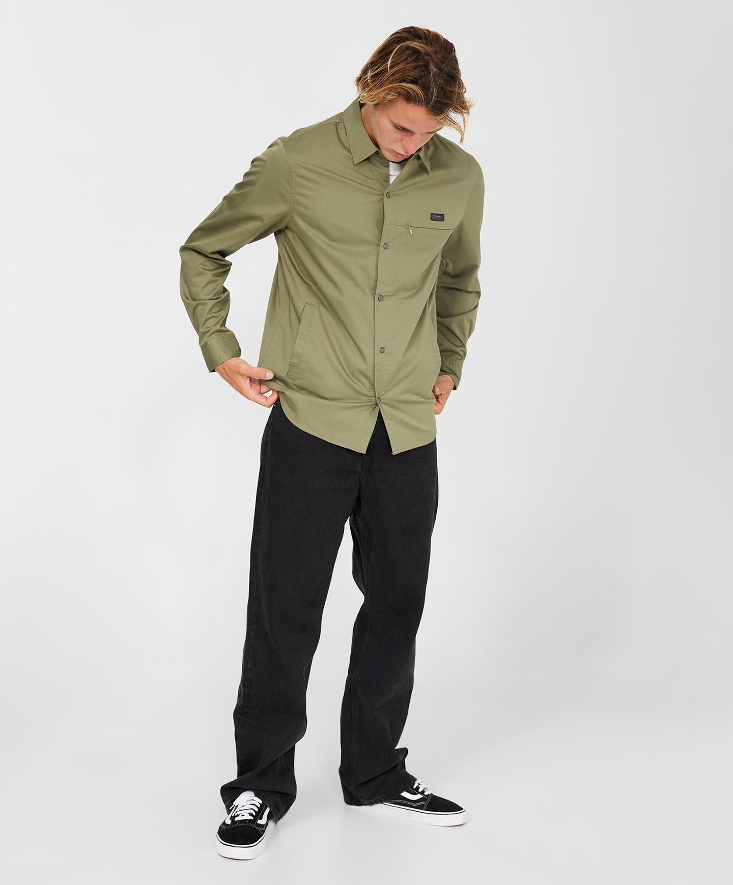 TRVLR Drifter Overshirt - Deep Green