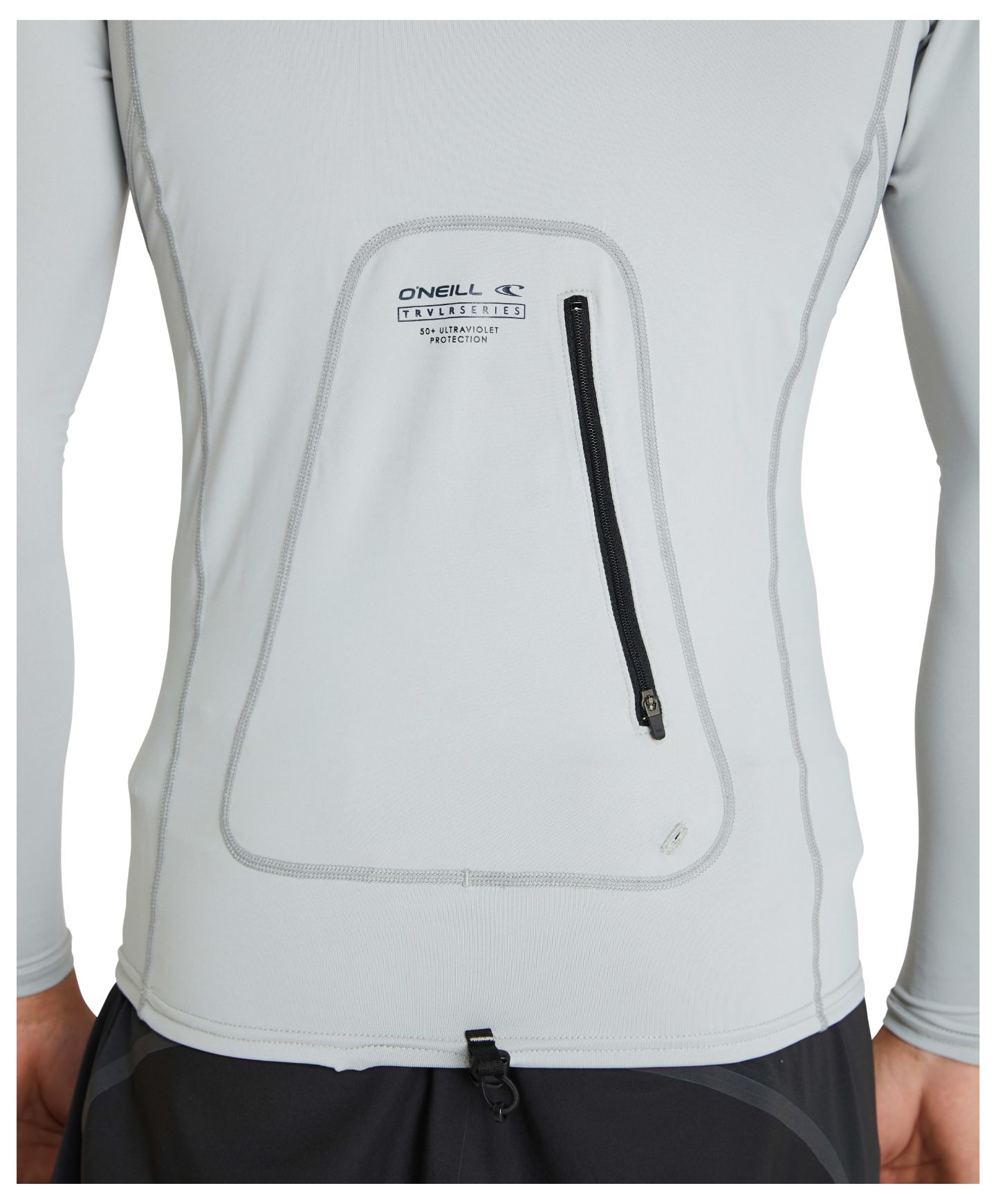 TRVLR Long Sleeve Hooded Rash Vest - Cool Grey