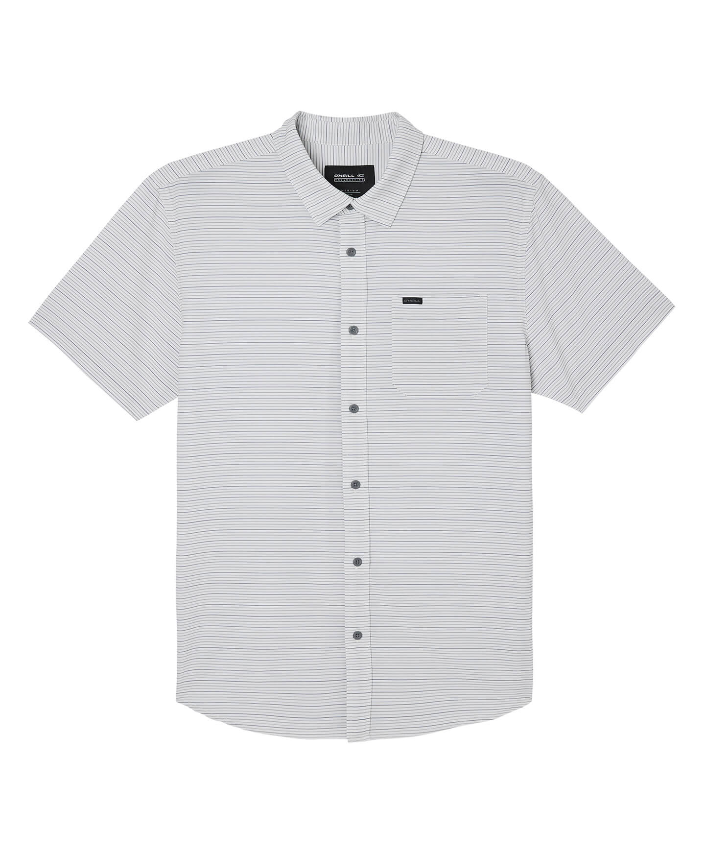 TRVLR UPF Traverse Stripe SS Standard Shirt - Fog Grey