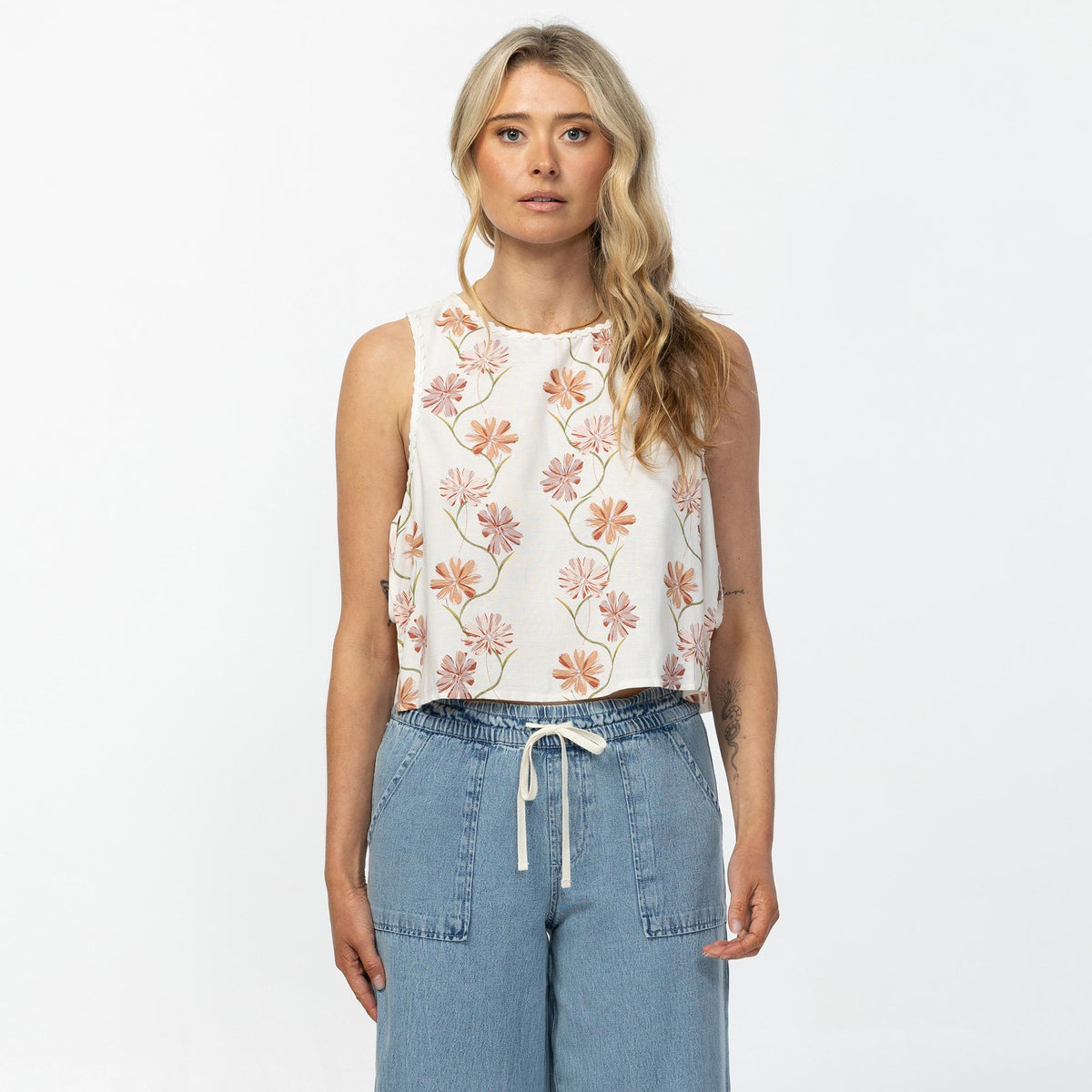 Women's Athena Ivy Floral Sleeveless Top - Tofu