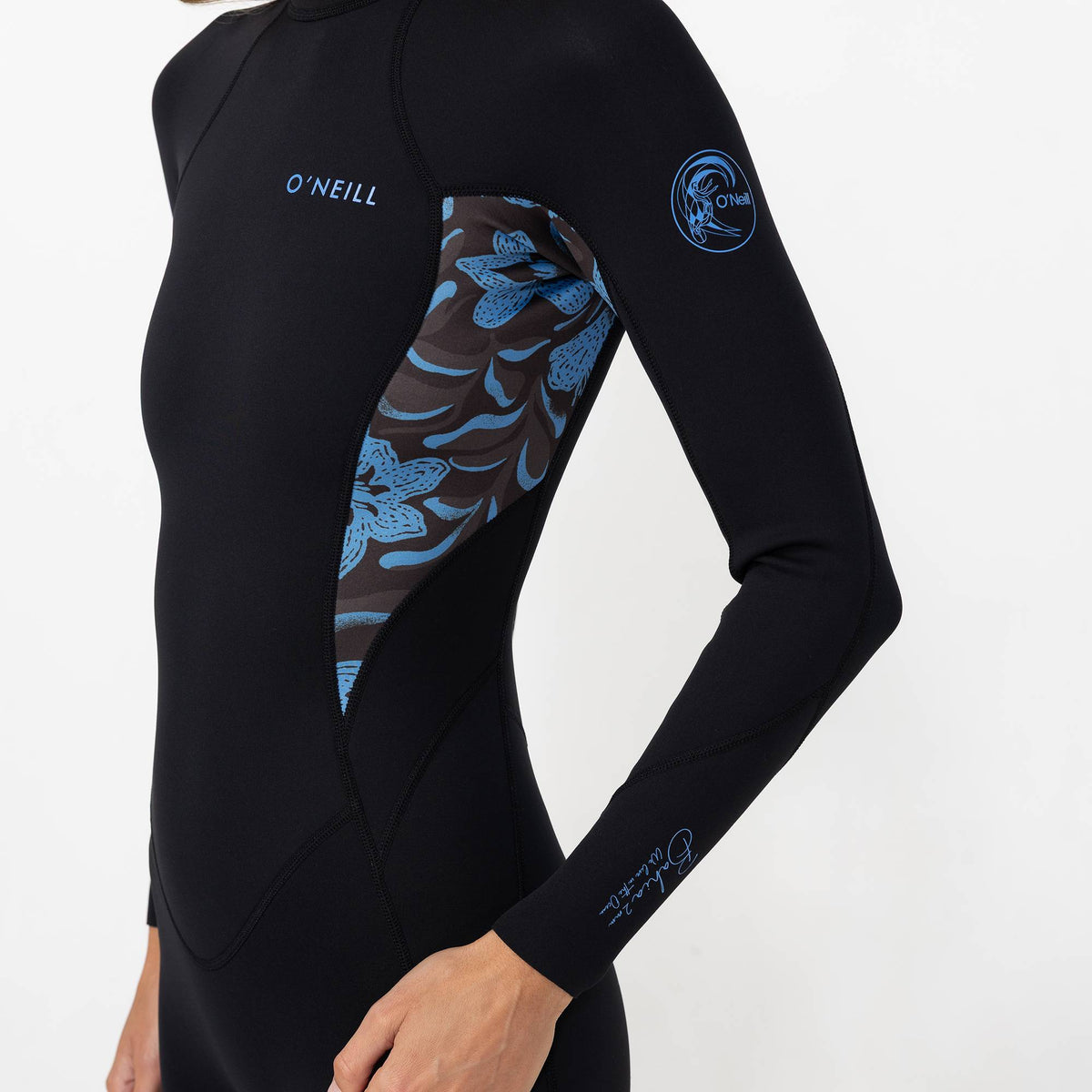 Women's Bahia 2mm Long Sleeve Boyleg Spring Suit Back Zip - Seawater Floral