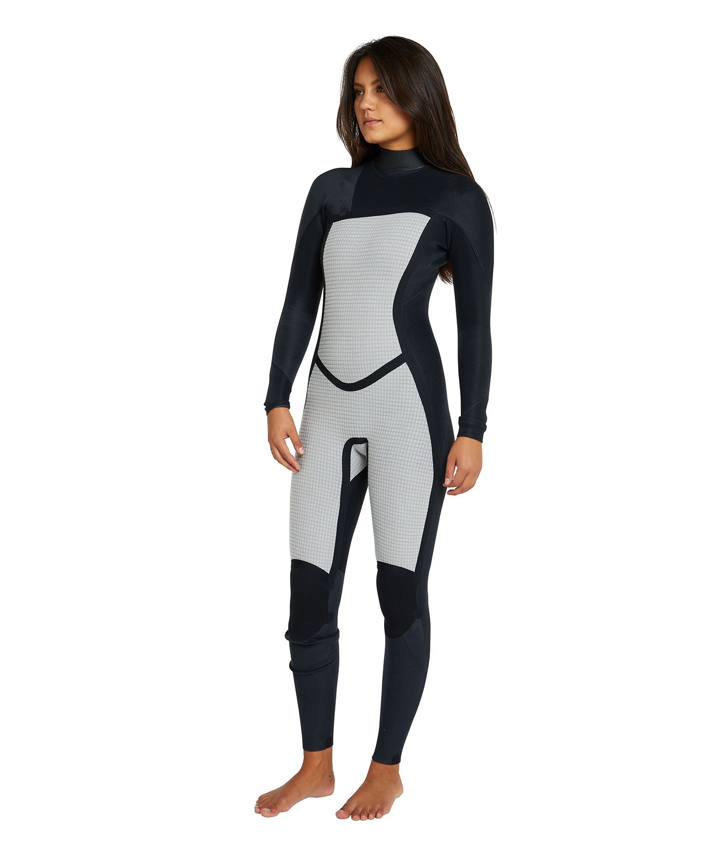 Women's Bahia 3/2mm Steamer Chest Zip Wetsuit - Black Hibiscus