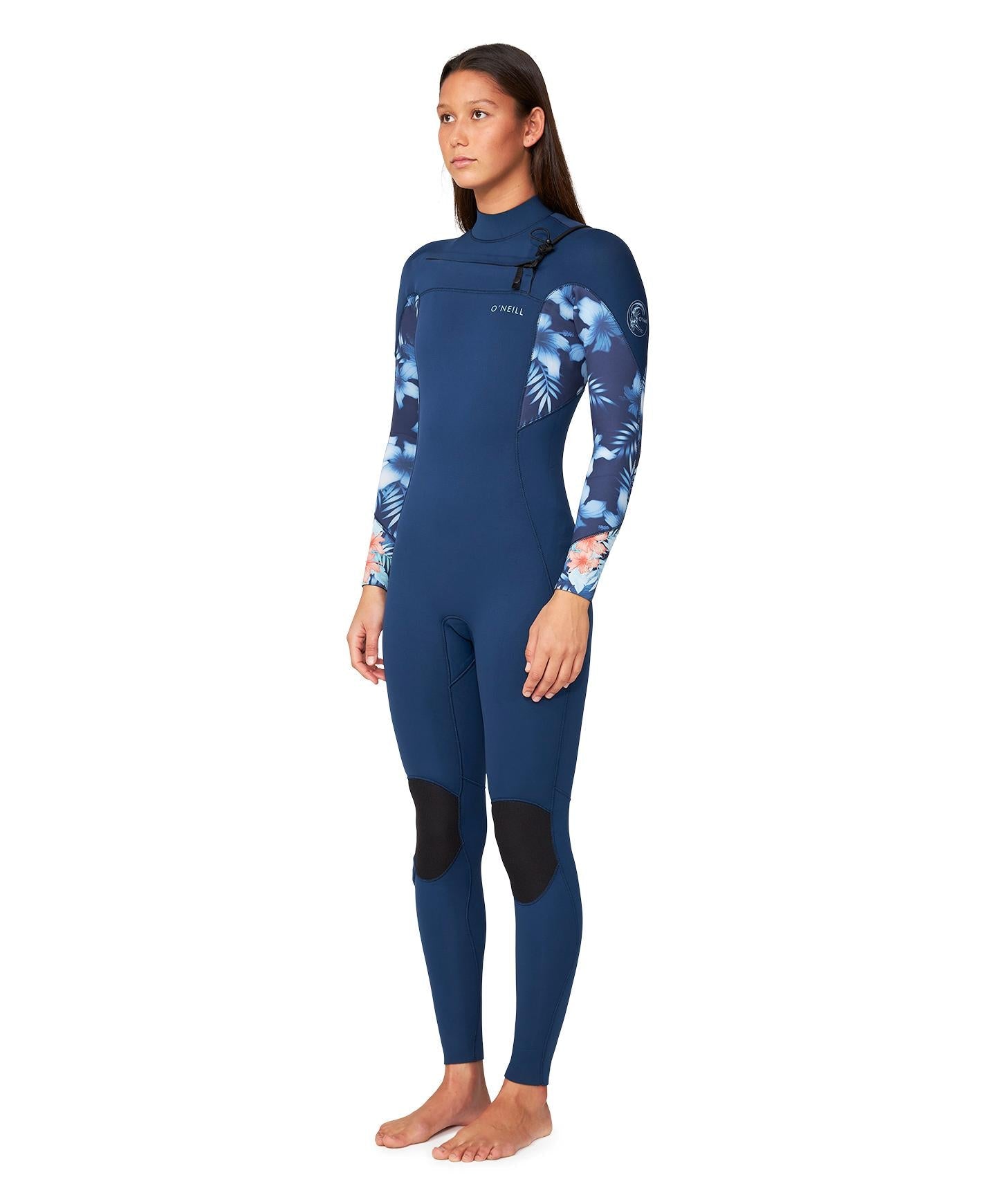 Women's Bahia 3/2mm Steamer Chest Zip Wetsuit - Bali Blue