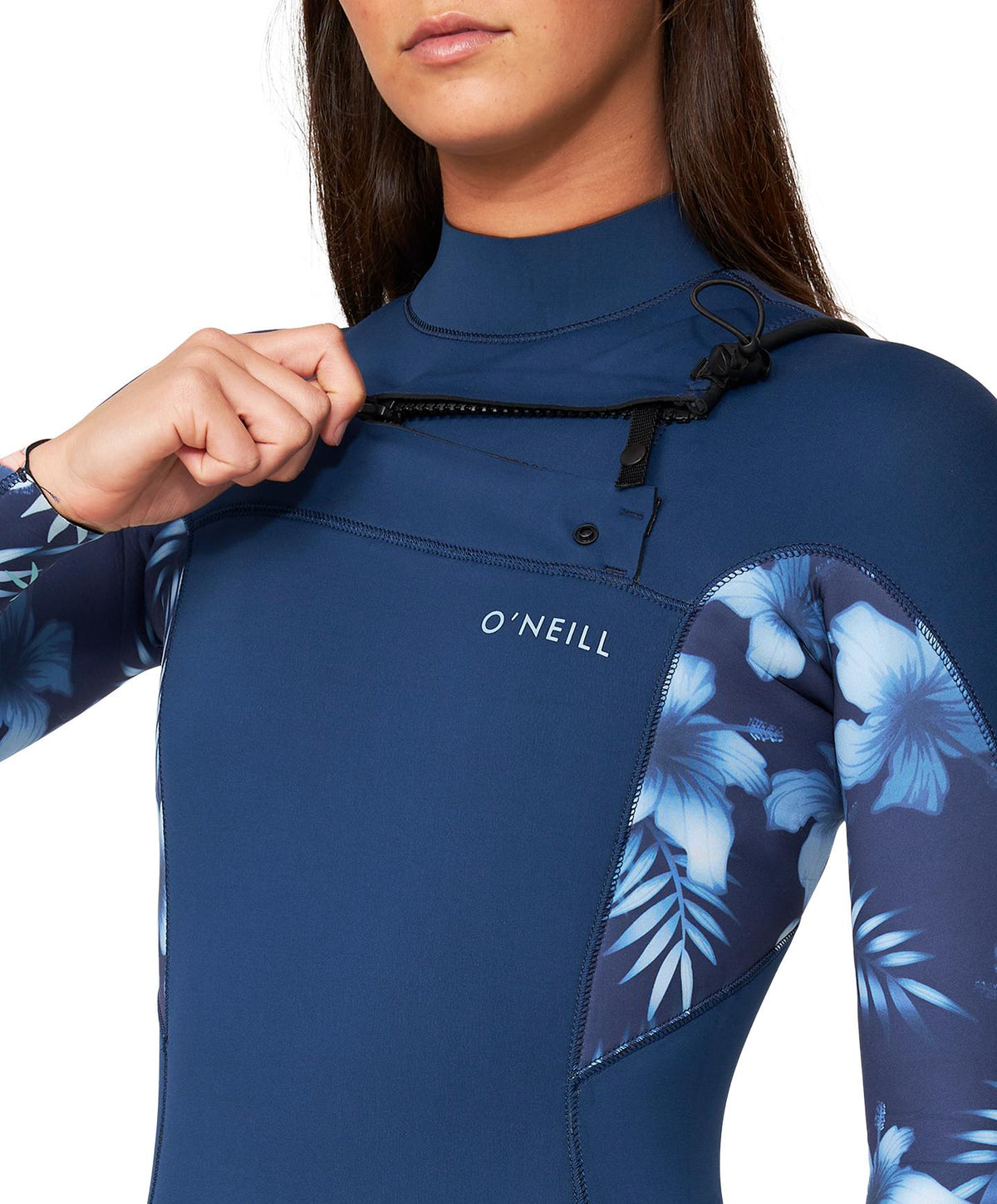 Women's Bahia 3/2mm Steamer Chest Zip Wetsuit - Bali Blue