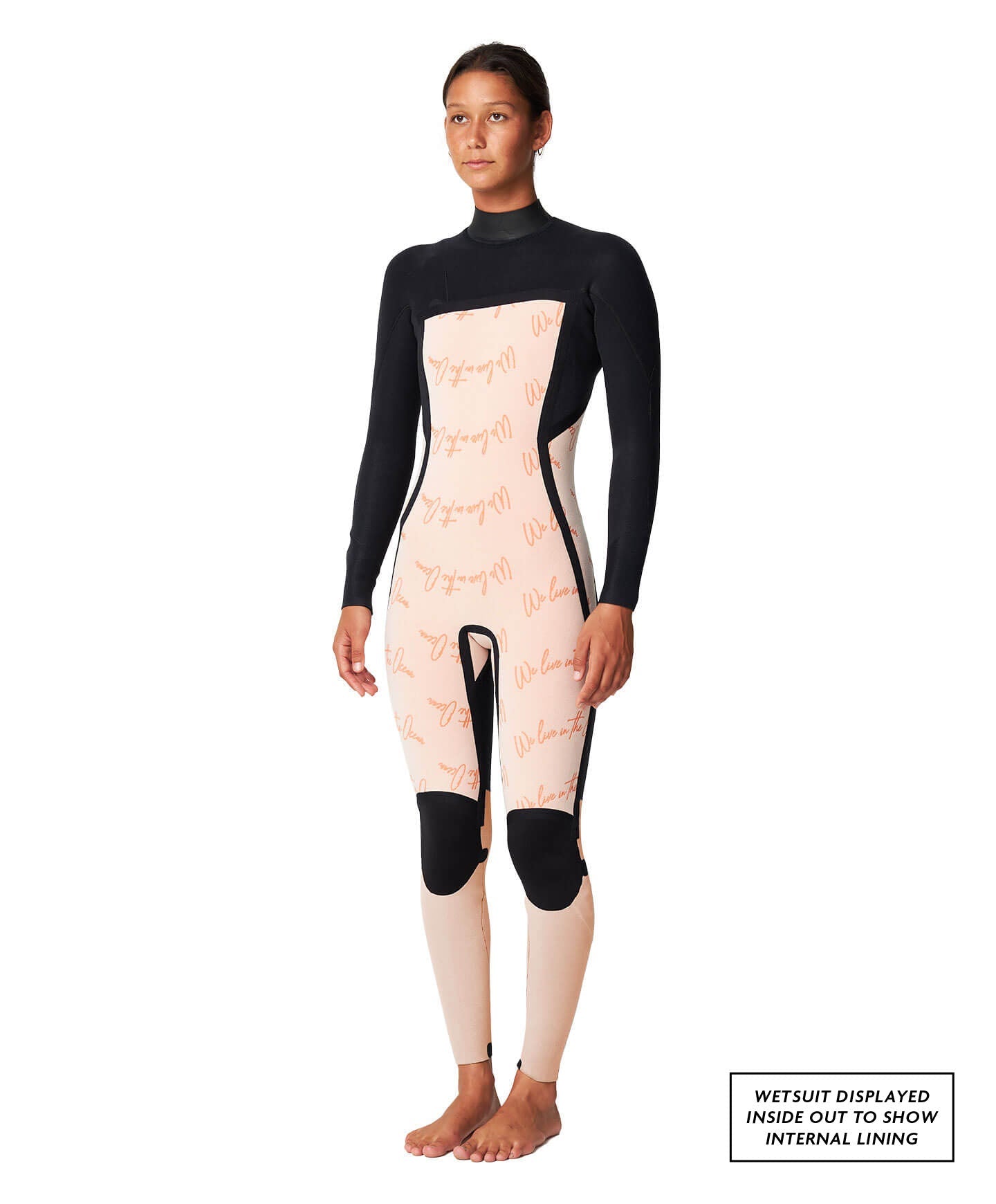 Girl's Bahia 3/2mm Steamer Chest Zip Wetsuit - Peach