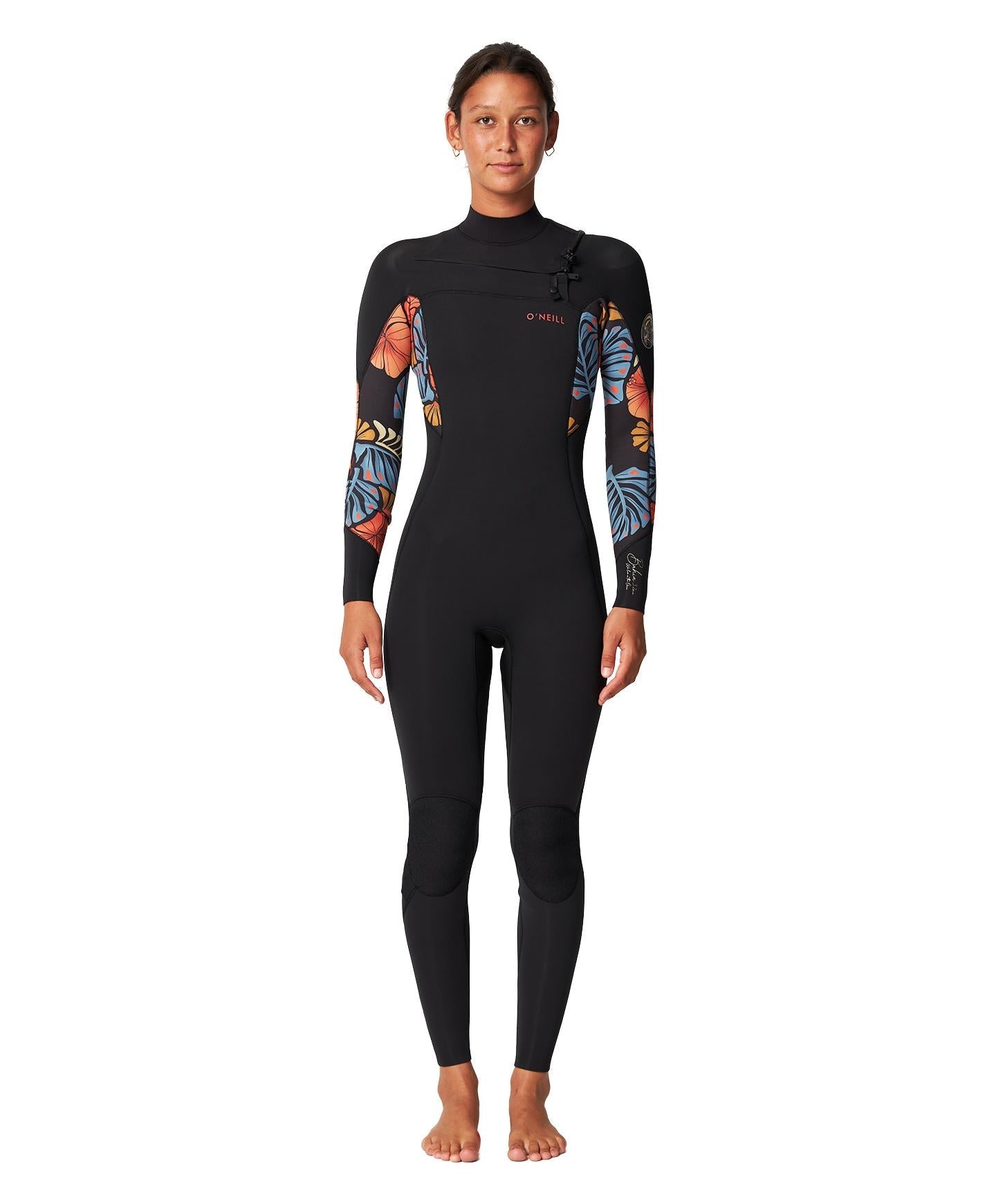 Women's Bahia 3/2mm Steamer Chest Zip Wetsuit - Vintage Aloha