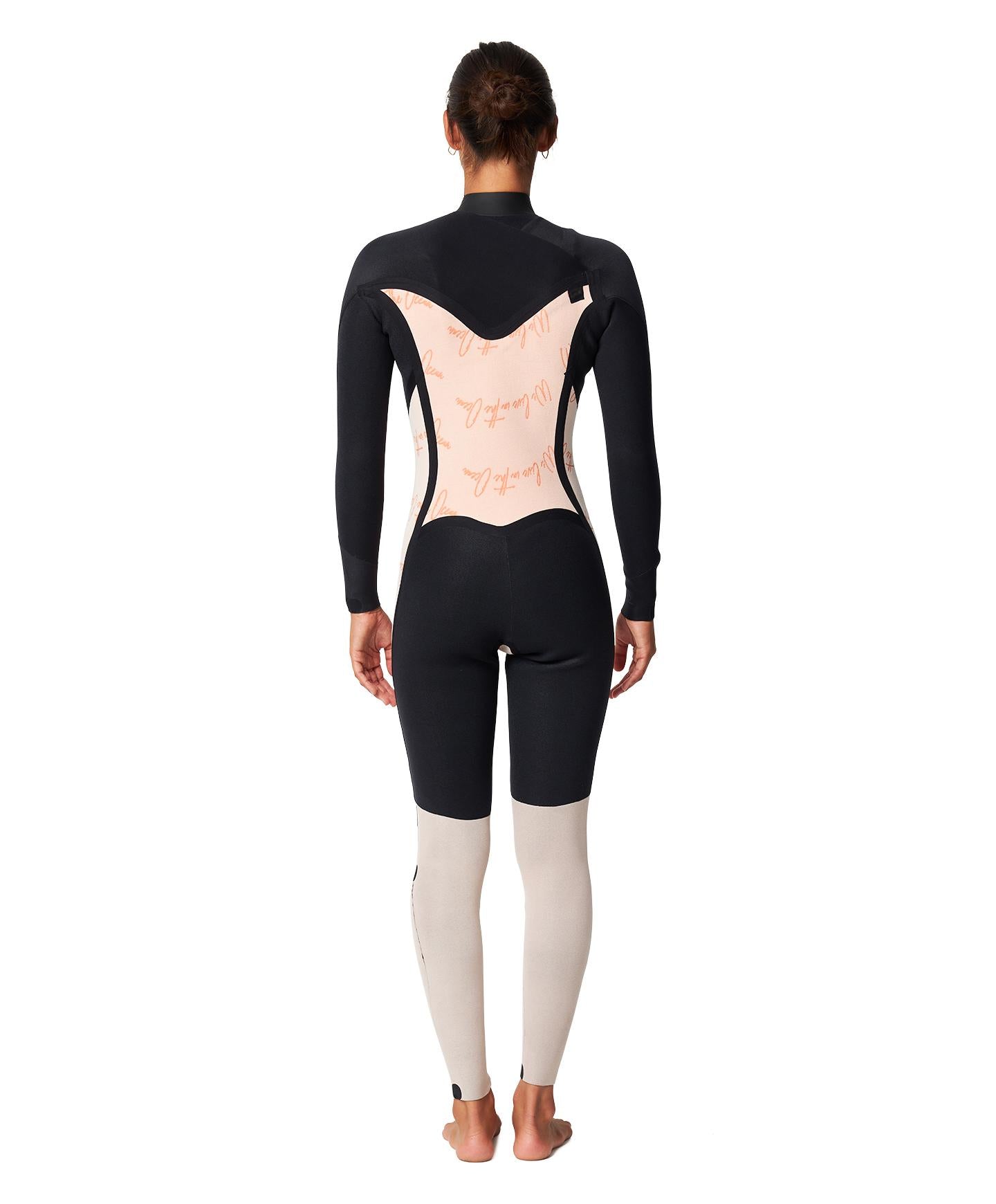 Women's Bahia 3/2mm Steamer Chest Zip Wetsuit - Vintage Aloha