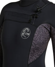 Women's Bahia 4/3mm Steamer Chest Zip Wetsuit - Black Night Reef