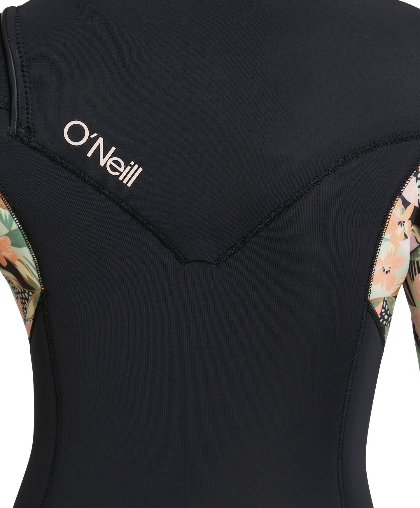 Women's Bahia 4/3mm Steamer Chest Zip Wetsuit - Black Wild Papaya