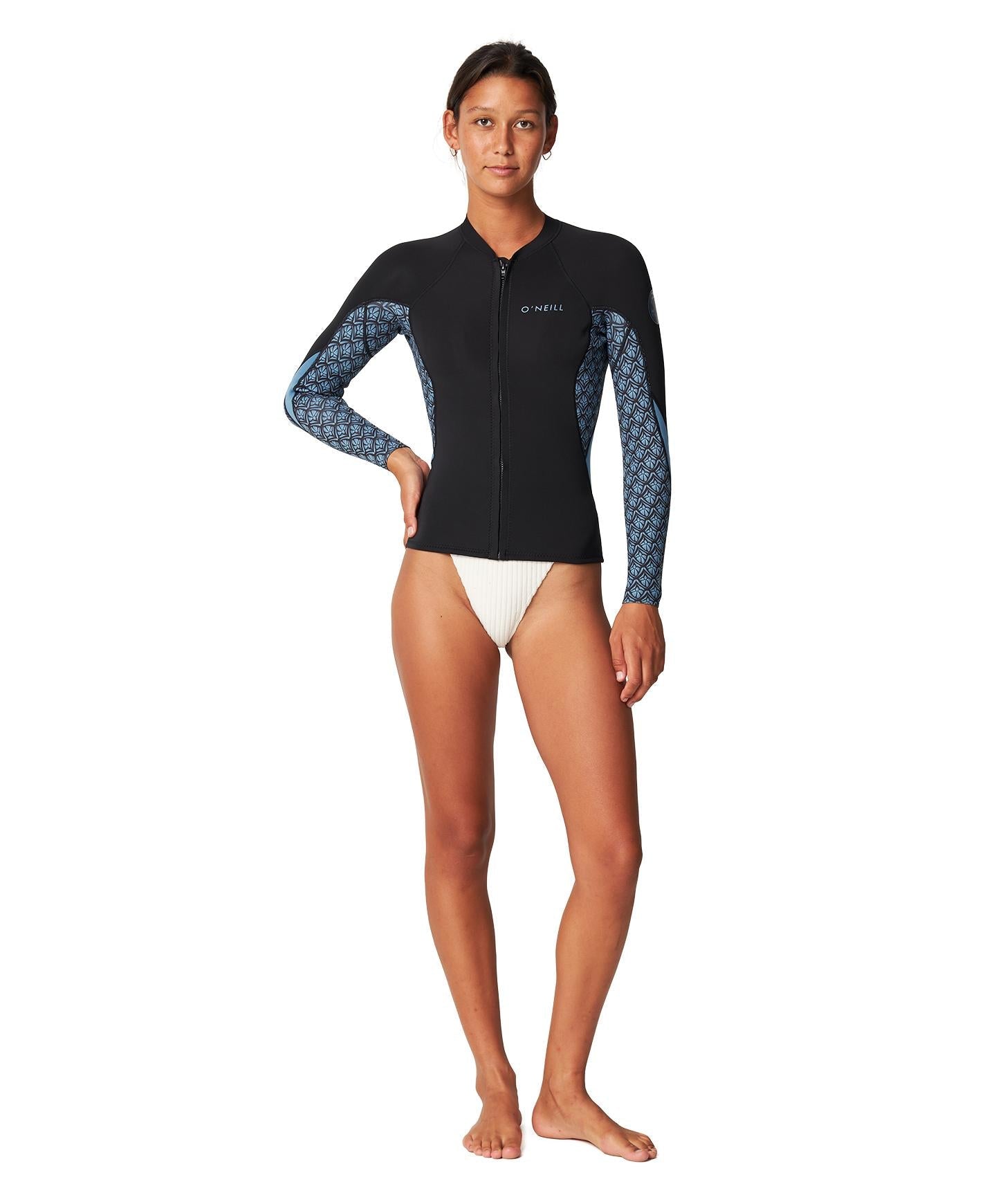 Women's Bahia Full Zip 1.5mm Wetsuit Jacket - Aloha Tile