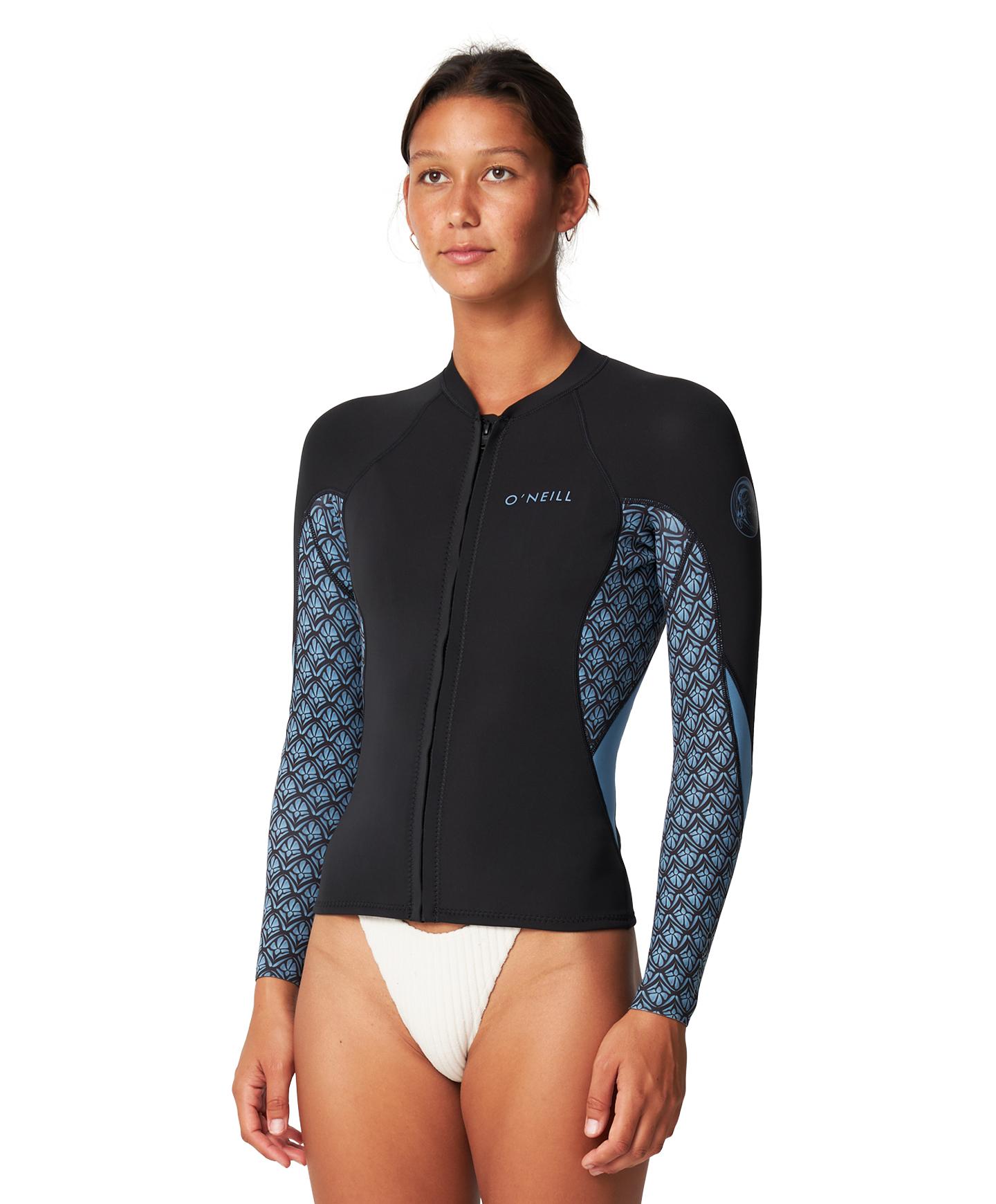 Women's Bahia Full Zip 1.5mm Wetsuit Jacket - Aloha Tile