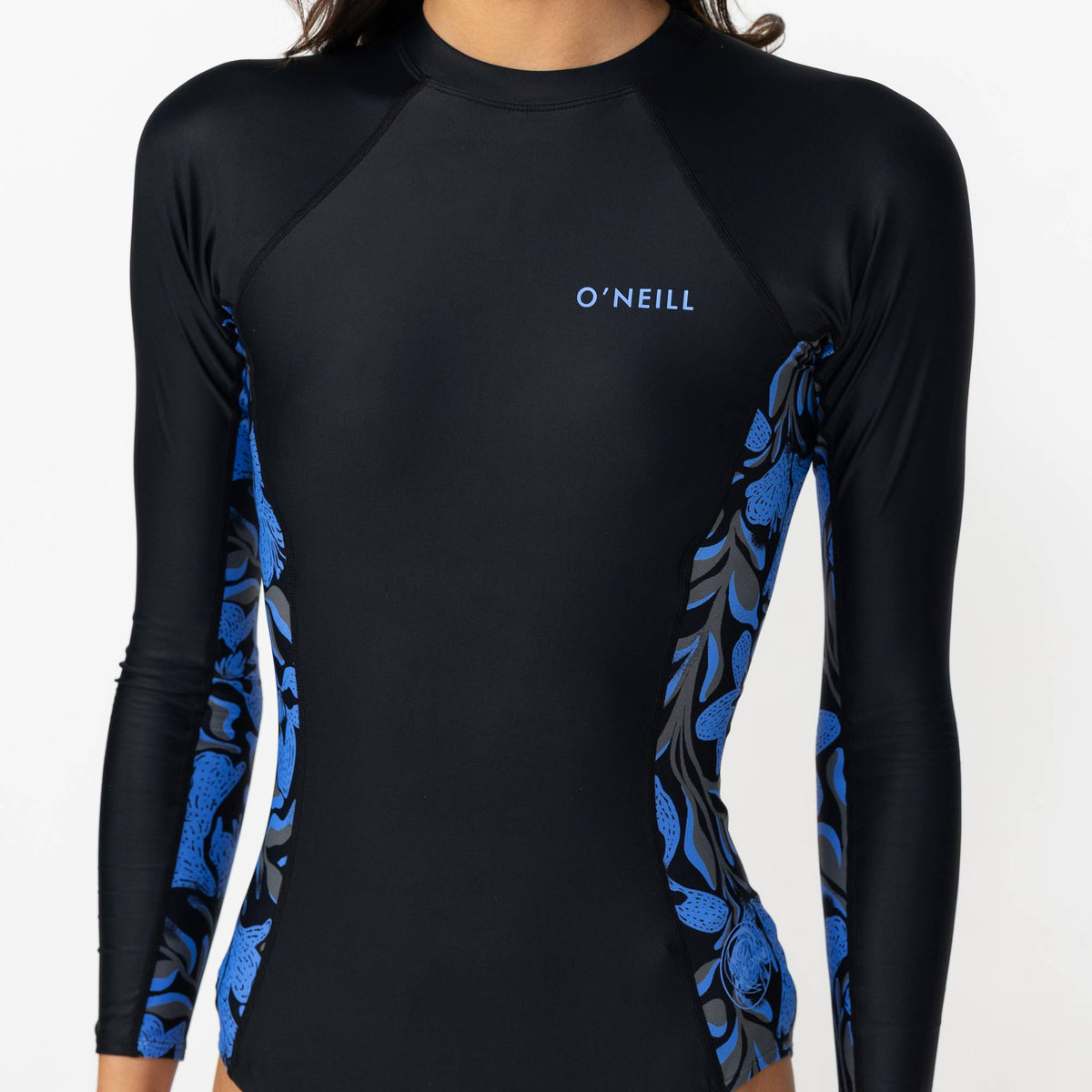 Women's Bahia Lycra Back Zip Long Sleeve Surf Suit - Seawater Floral