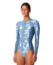 Women's Bahia Lycra Half FZ Surf Suit - Check Mosaic