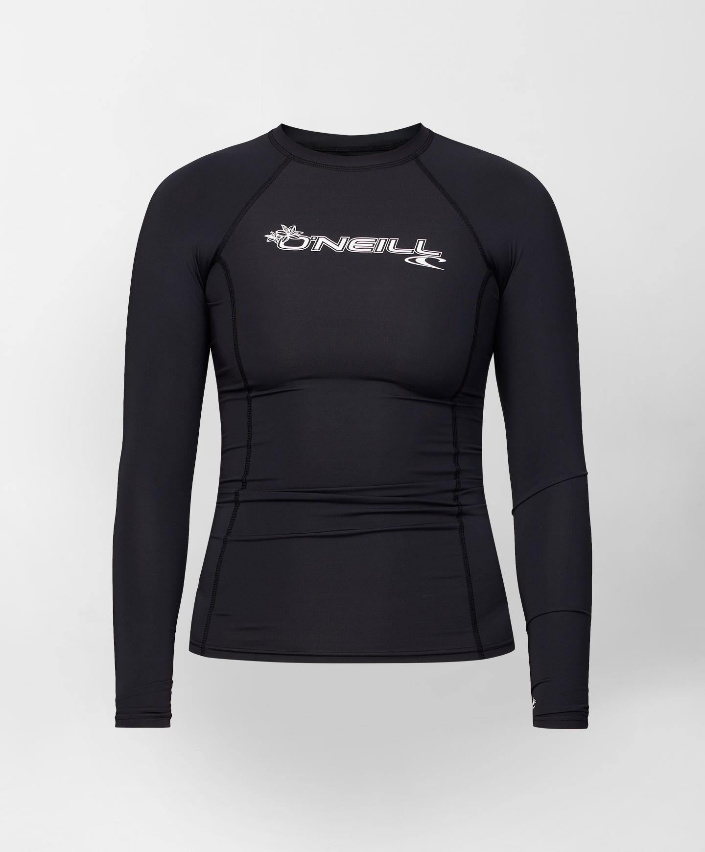 Womens Basic LS Rash Vest - Black