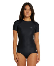 Women's Classic Short Sleeve UV Rash Vest - Black