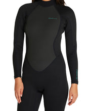 Womens Factor 3/2mm Steamer Back Zip Wetsuit - Black