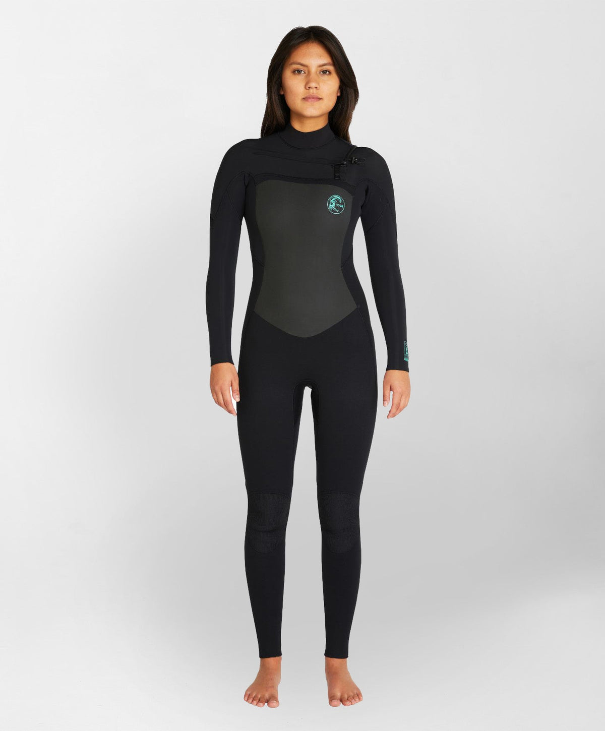 Womens Focus 4/3mm Steamer Chest Zip Sealed Wetsuit - Black