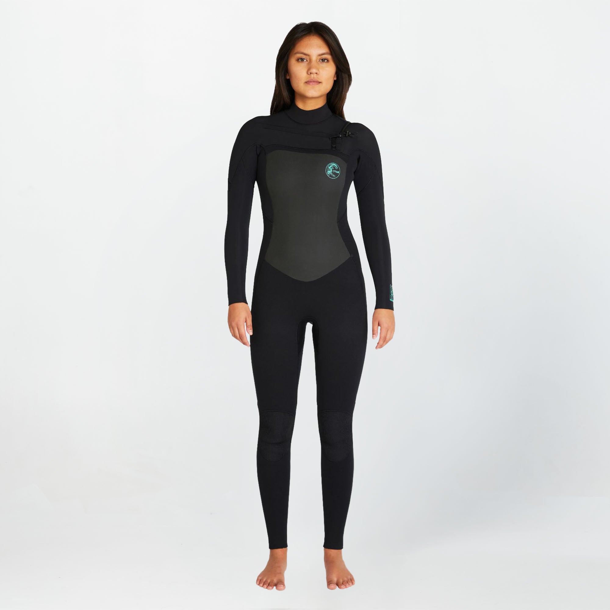 Womens Focus 4/3mm Steamer Chest Zip Sealed Wetsuit - Black