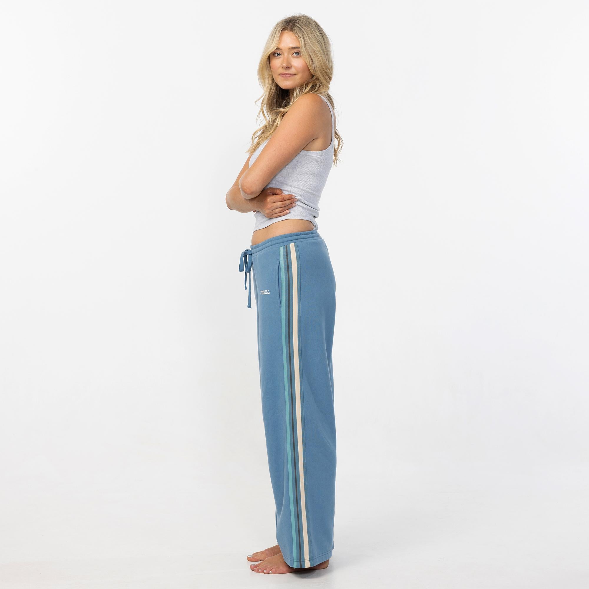Women's Horizon Wide Leg Trackie - Provincial Blue