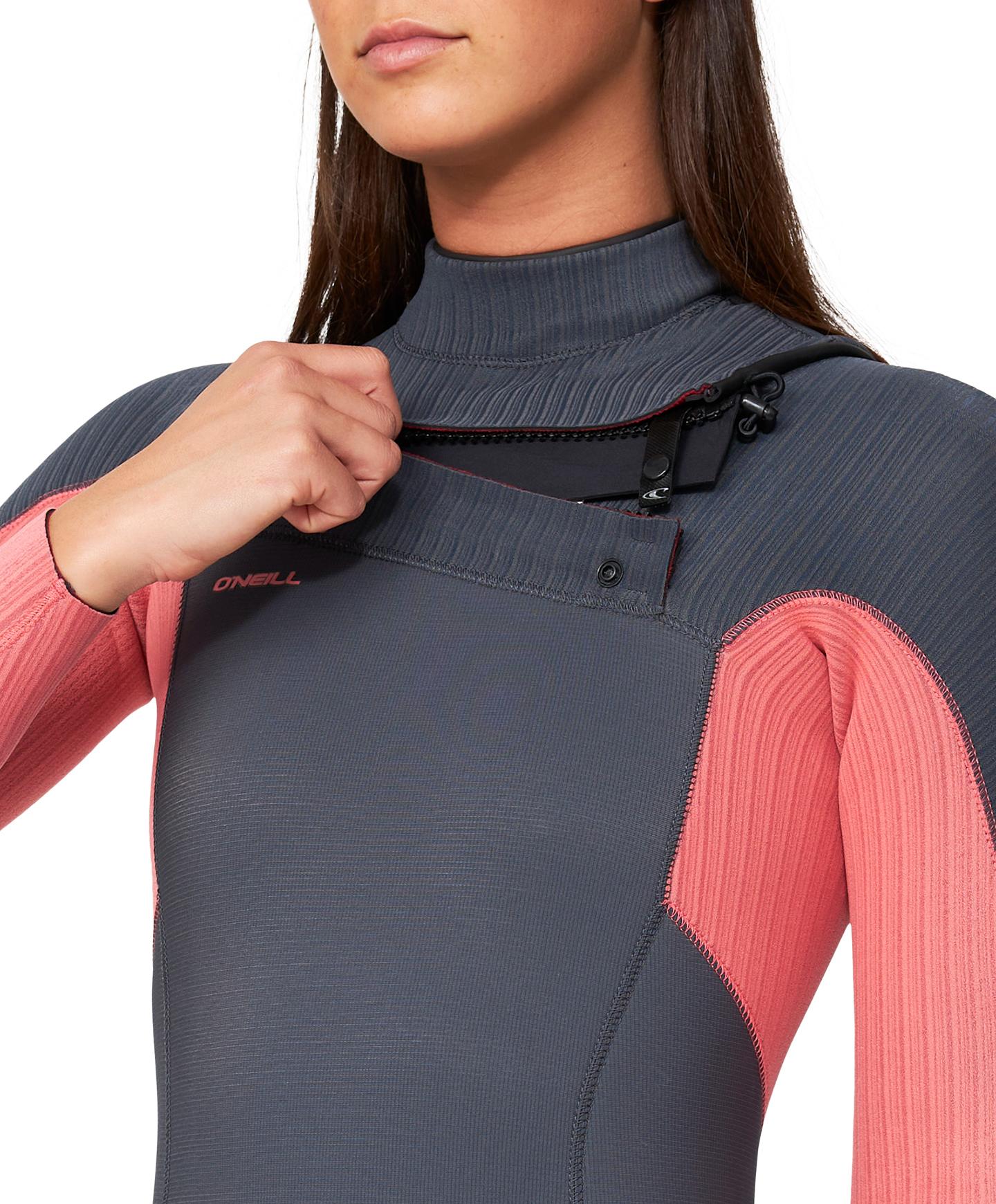 Women's HyperFire 3/2mm Steamer Chest Zip Wetsuit - Coral