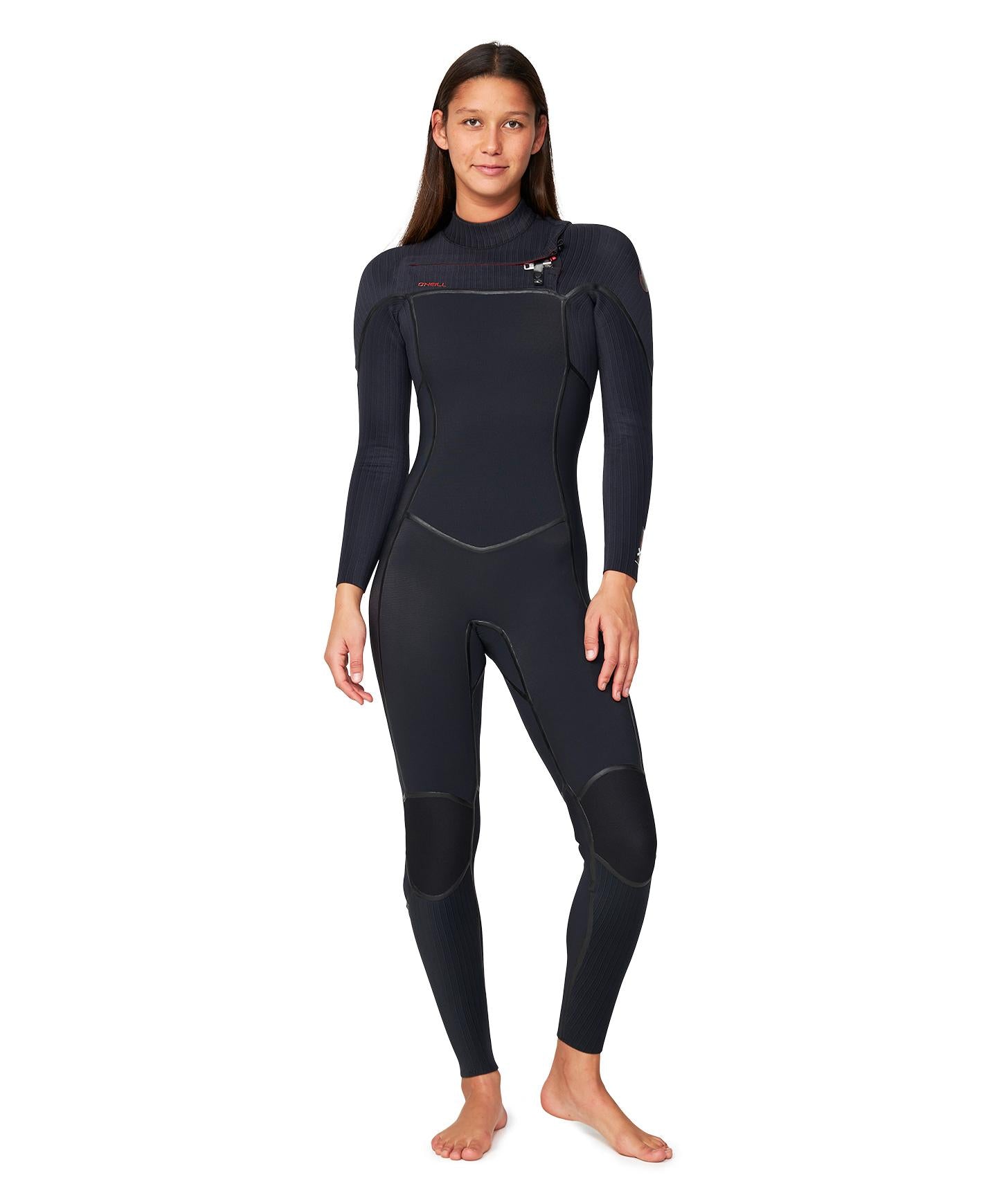 Women's HyperFire X 3/2mm Steamer Chest Zip Wetsuit - Black