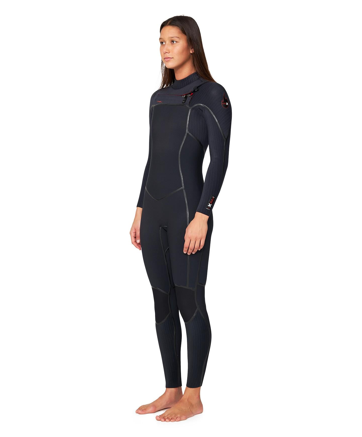 Women's HyperFire X 3/2mm Steamer Chest Zip Wetsuit - Black