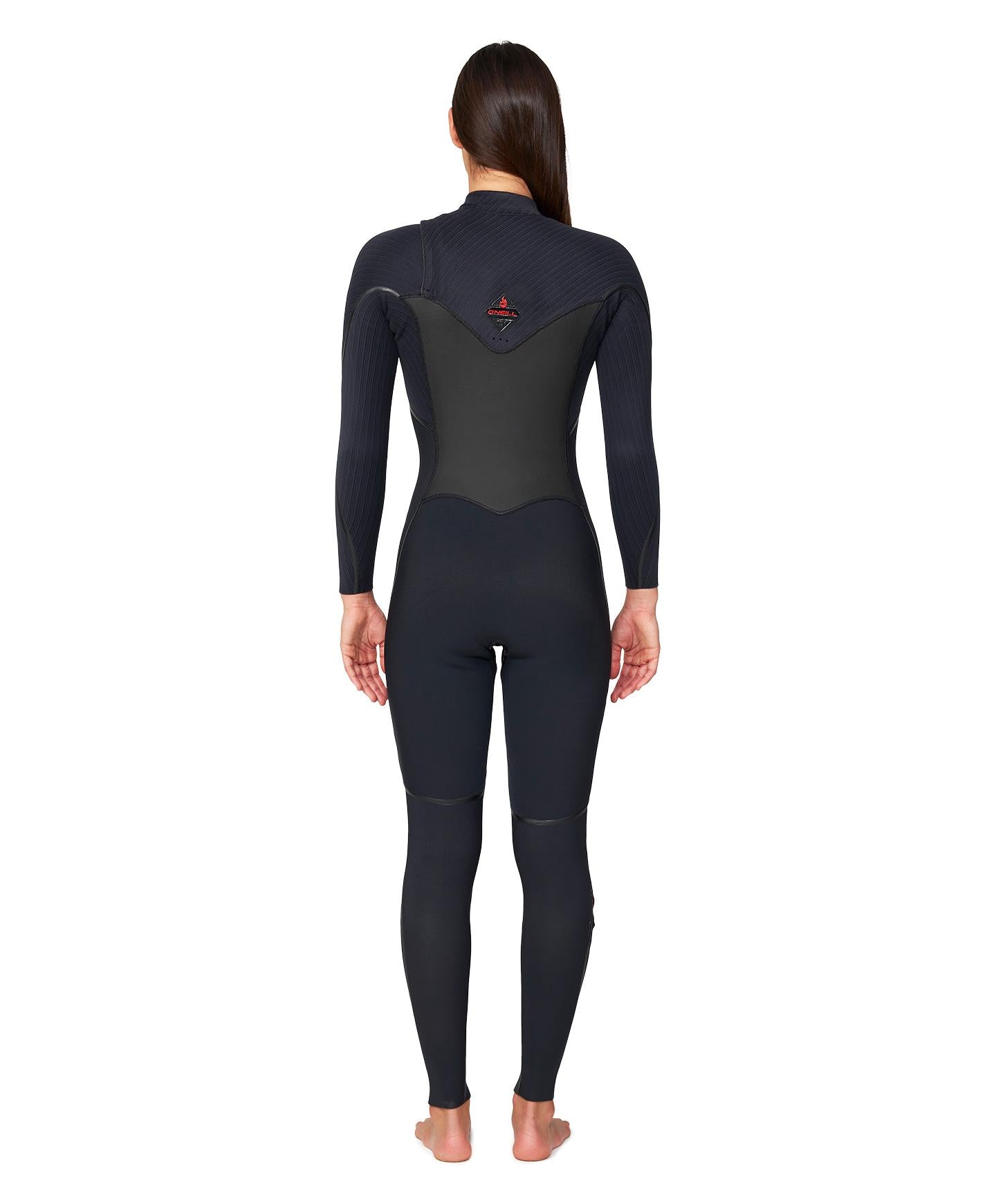 Women's HyperFire X 3/2mm Steamer Chest Zip Wetsuit - Black