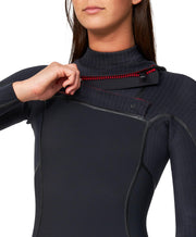 Women's HyperFire X 4/3mm Steamer Chest Zip Wetsuit - Black