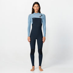 Women's HyperFire 3/2mm Steamer Chest Zip - Faded Denim