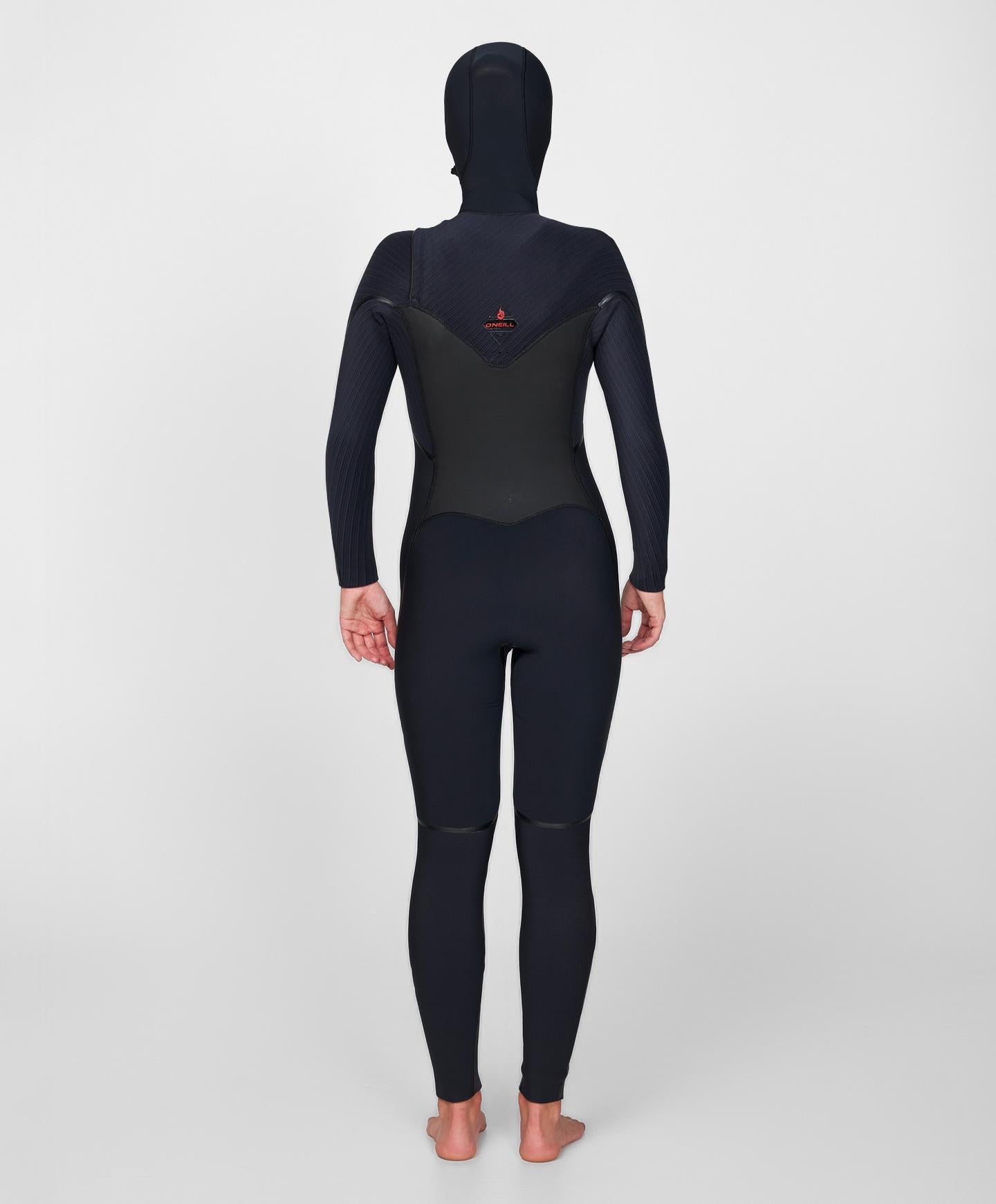 Women's HyperFire X 5/4mm Hooded Steamer Chest Zip Wetsuit - Black