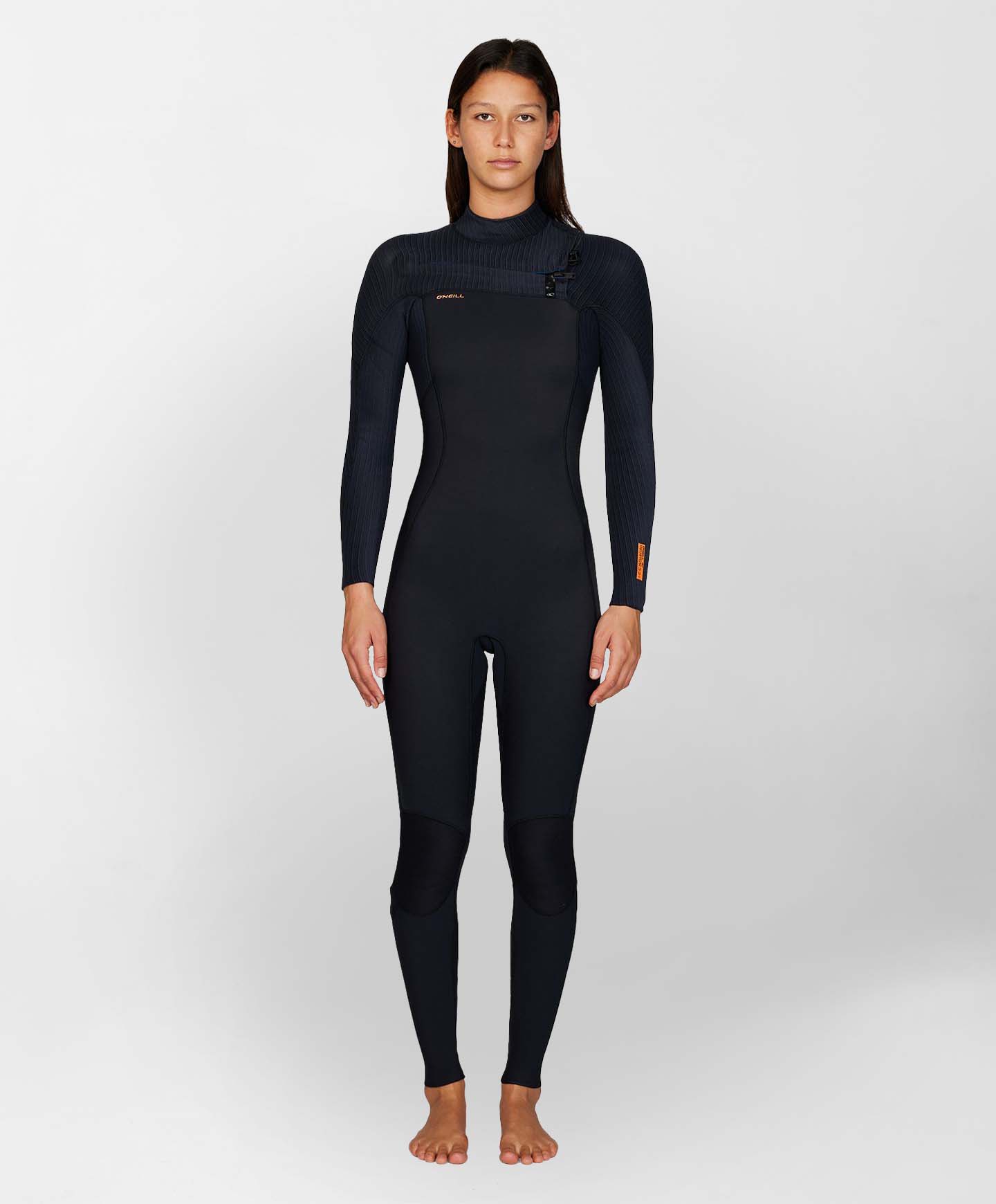 Womens HyperFreak 3/2+ Steamer Chest Zip Wetsuit - Black