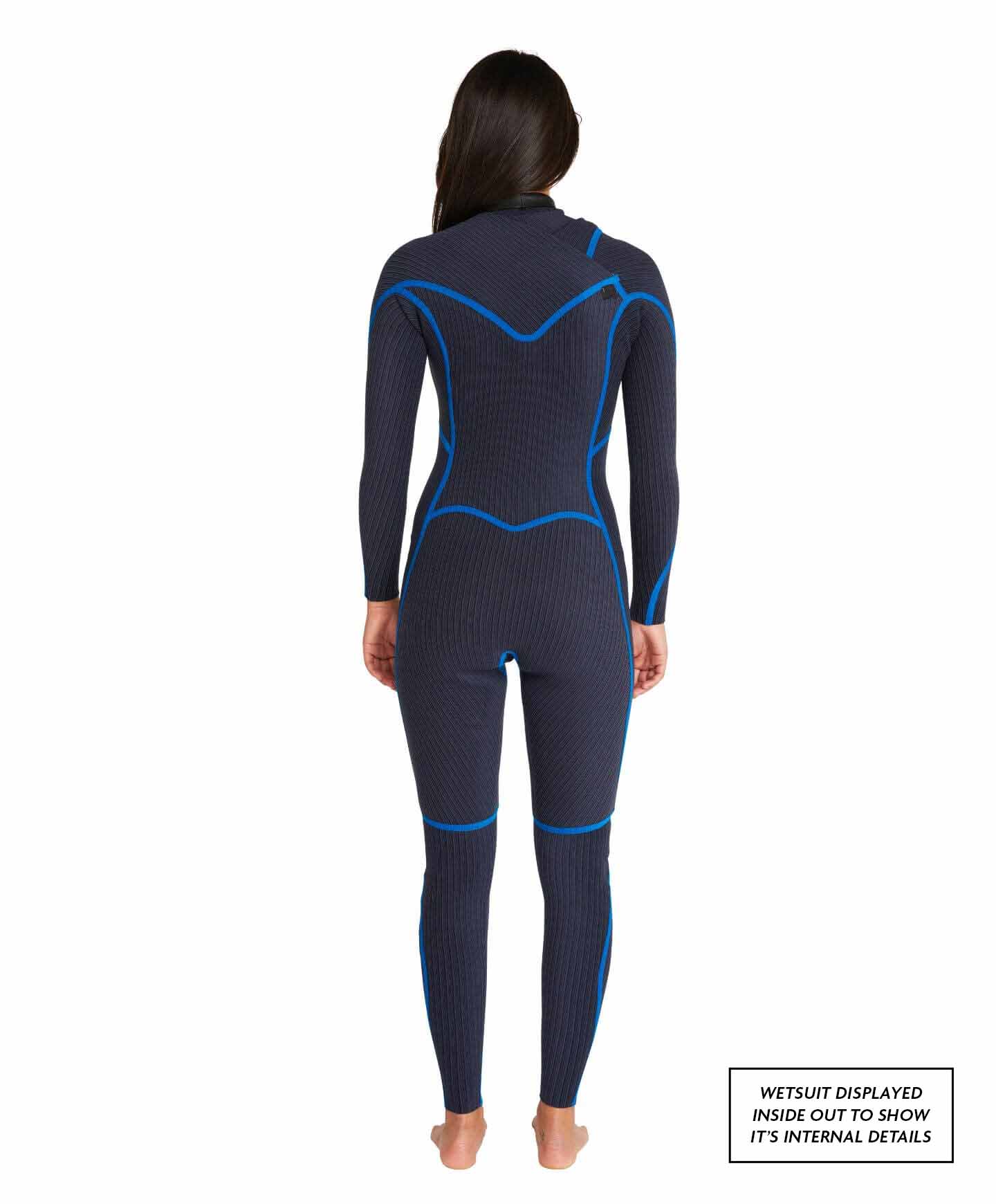 Womens HyperFreak 3/2+ Steamer Chest Zip Wetsuit - Black