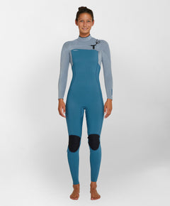 Women's HyperFreak 4/3+mm Steamer Chest Zip - Dusty Blue