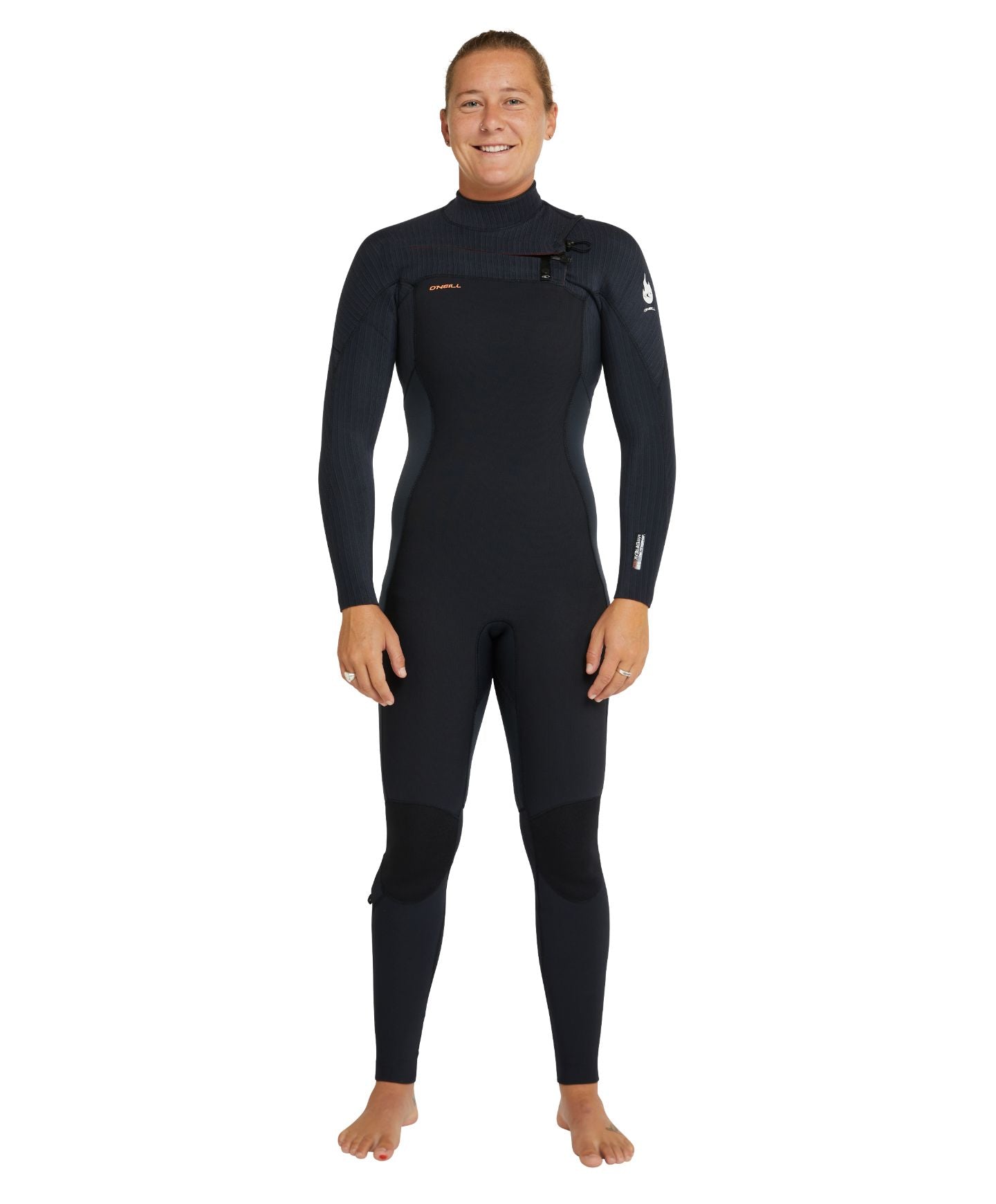 Women's HyperFire 3/2mm Steamer Chest Zip Wetsuit - Black