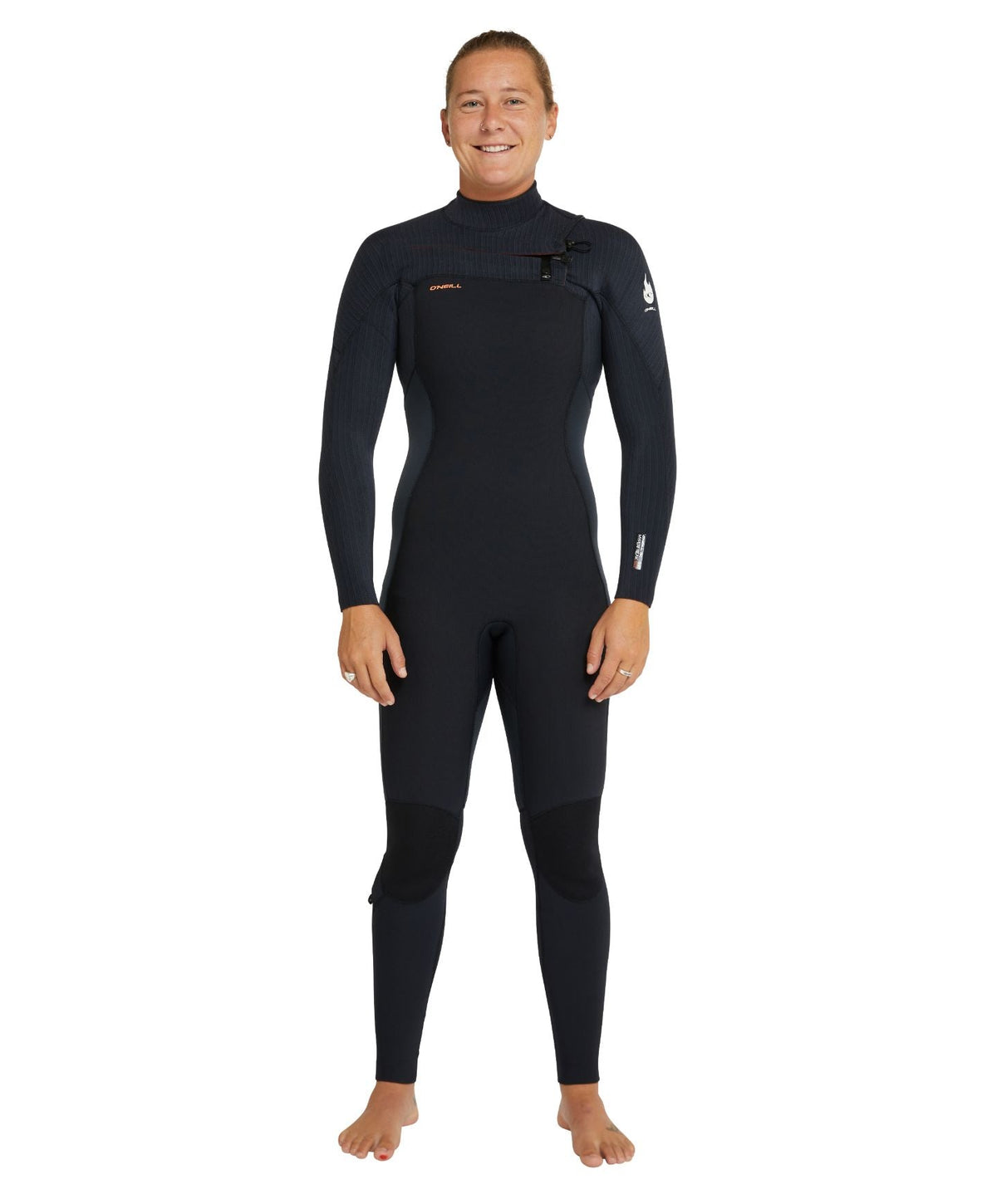 Women's HyperFire 3/2mm Steamer Chest Zip Wetsuit - Black