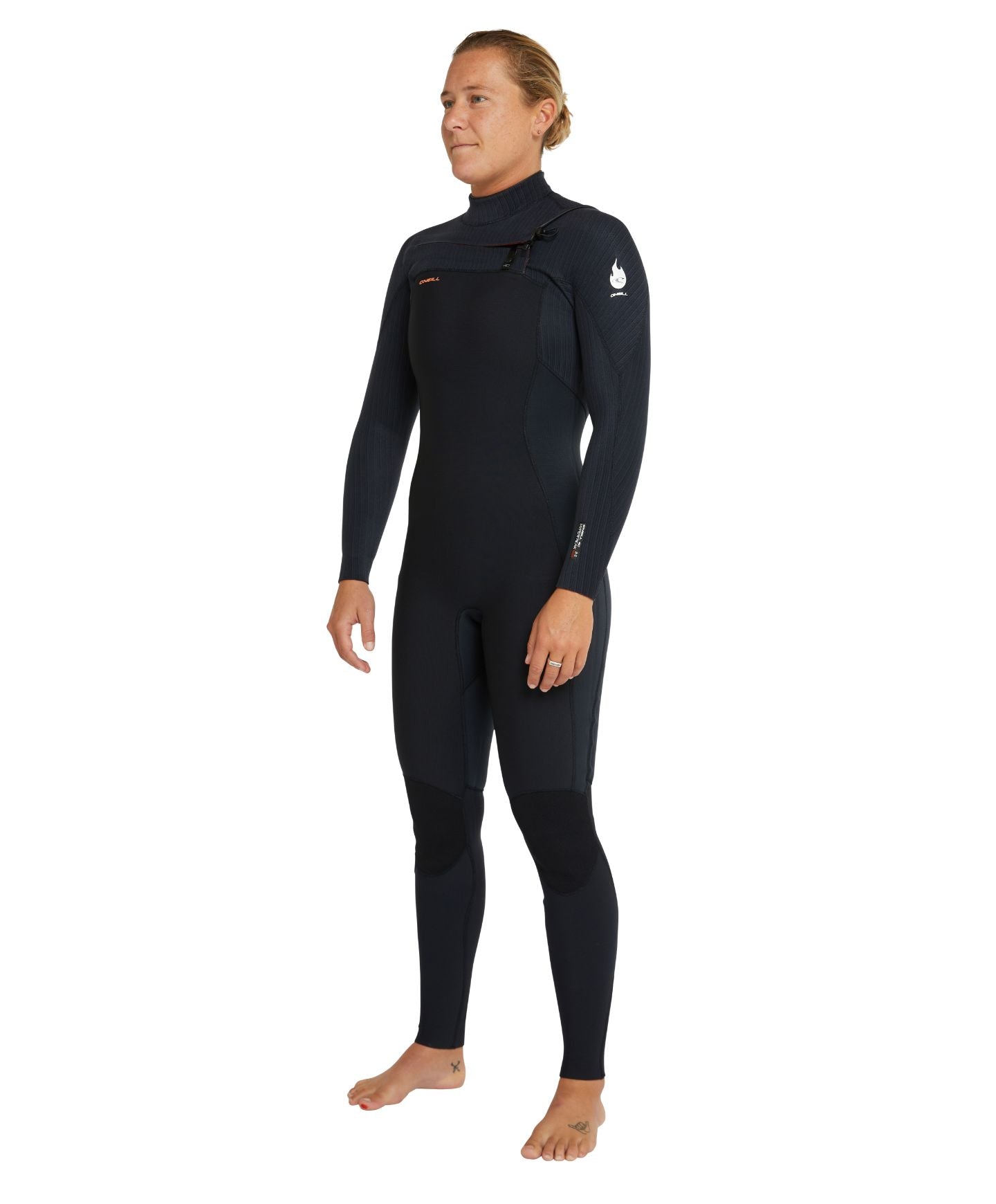 Women's HyperFire 3/2mm Steamer Chest Zip Wetsuit - Black