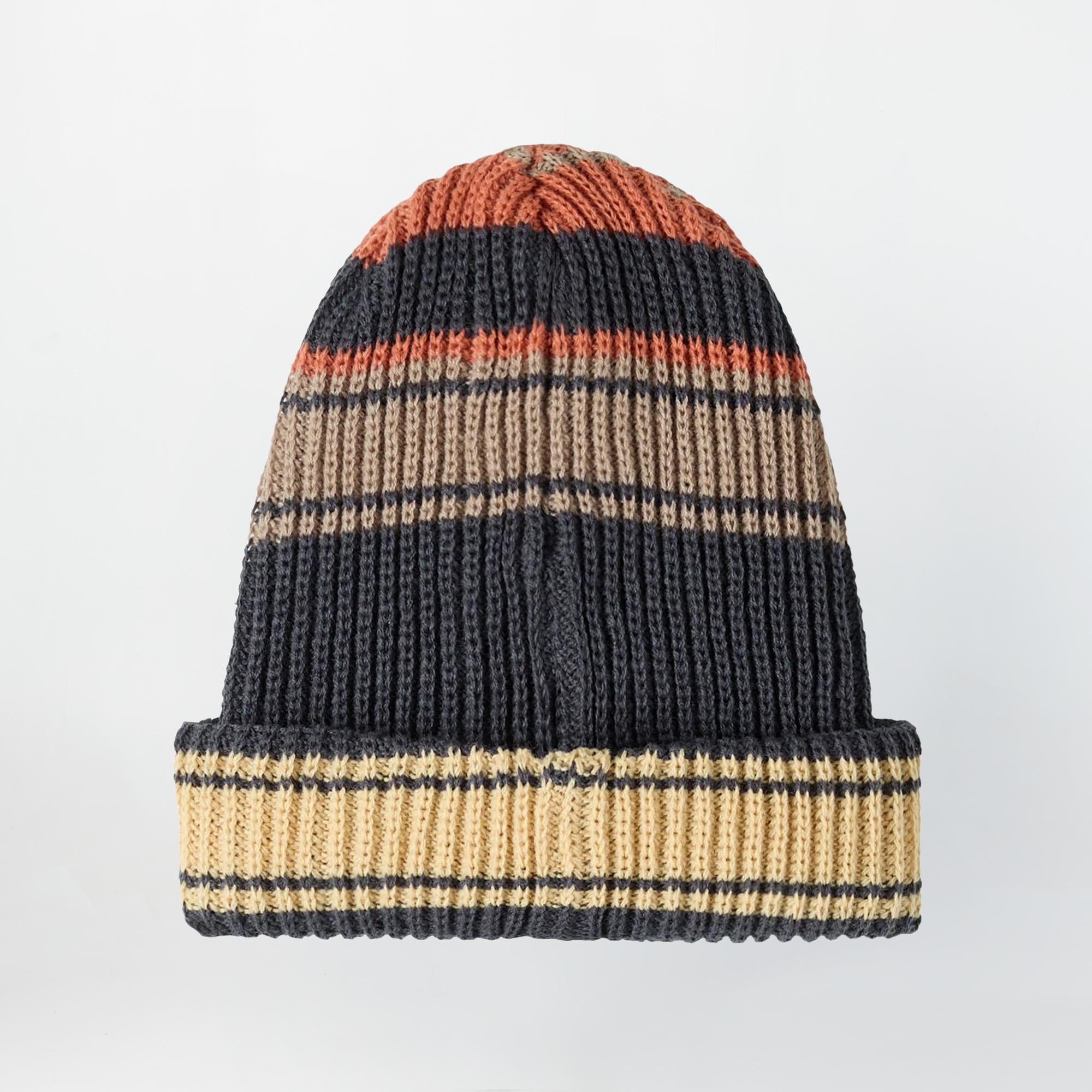 Women's Market Stripe Beanie - Washed Black