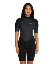 Women's Reactor 2mm Spring Suit Wetsuit - Black Gunmetal