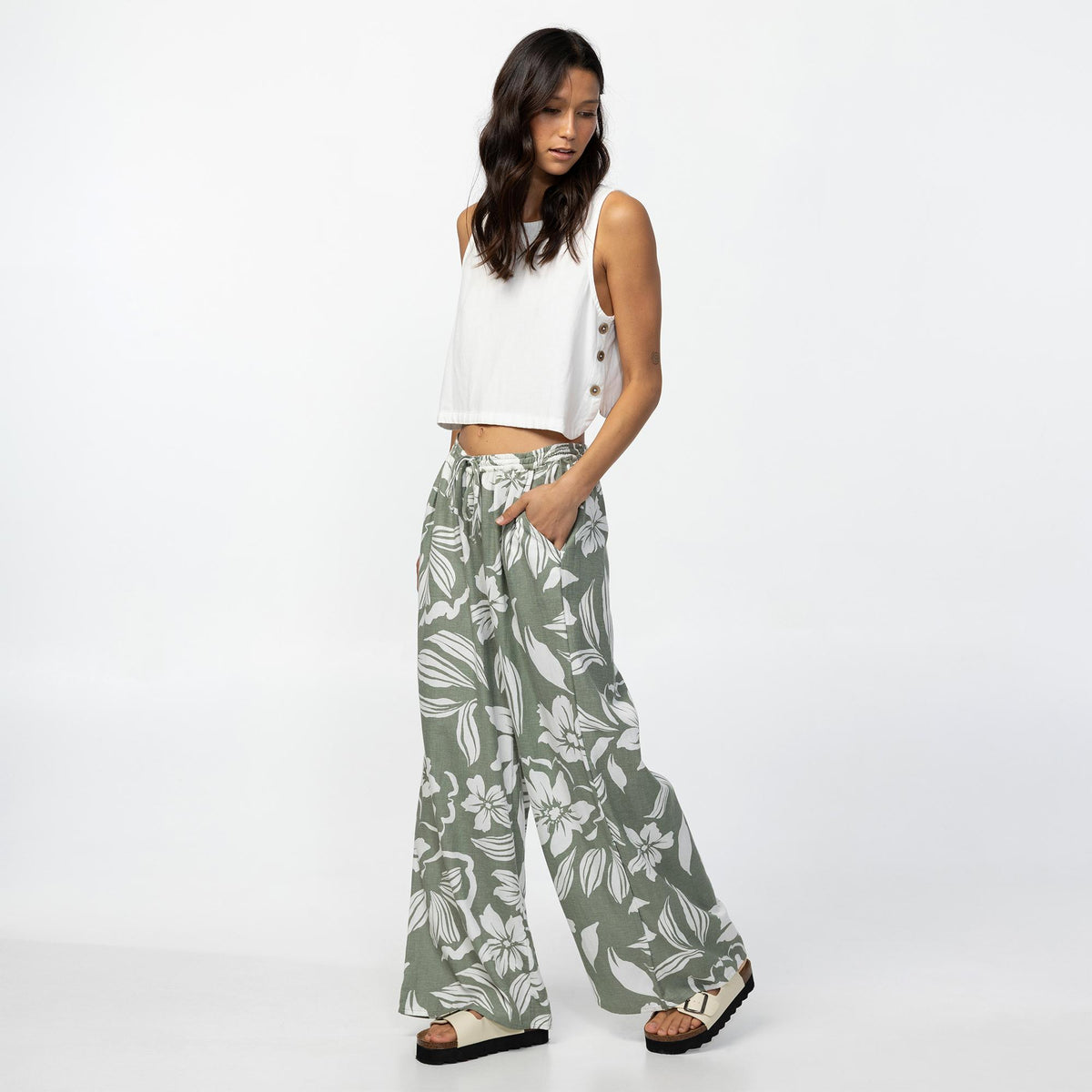 Women's Rosalie Floral Pant - Sea Spray