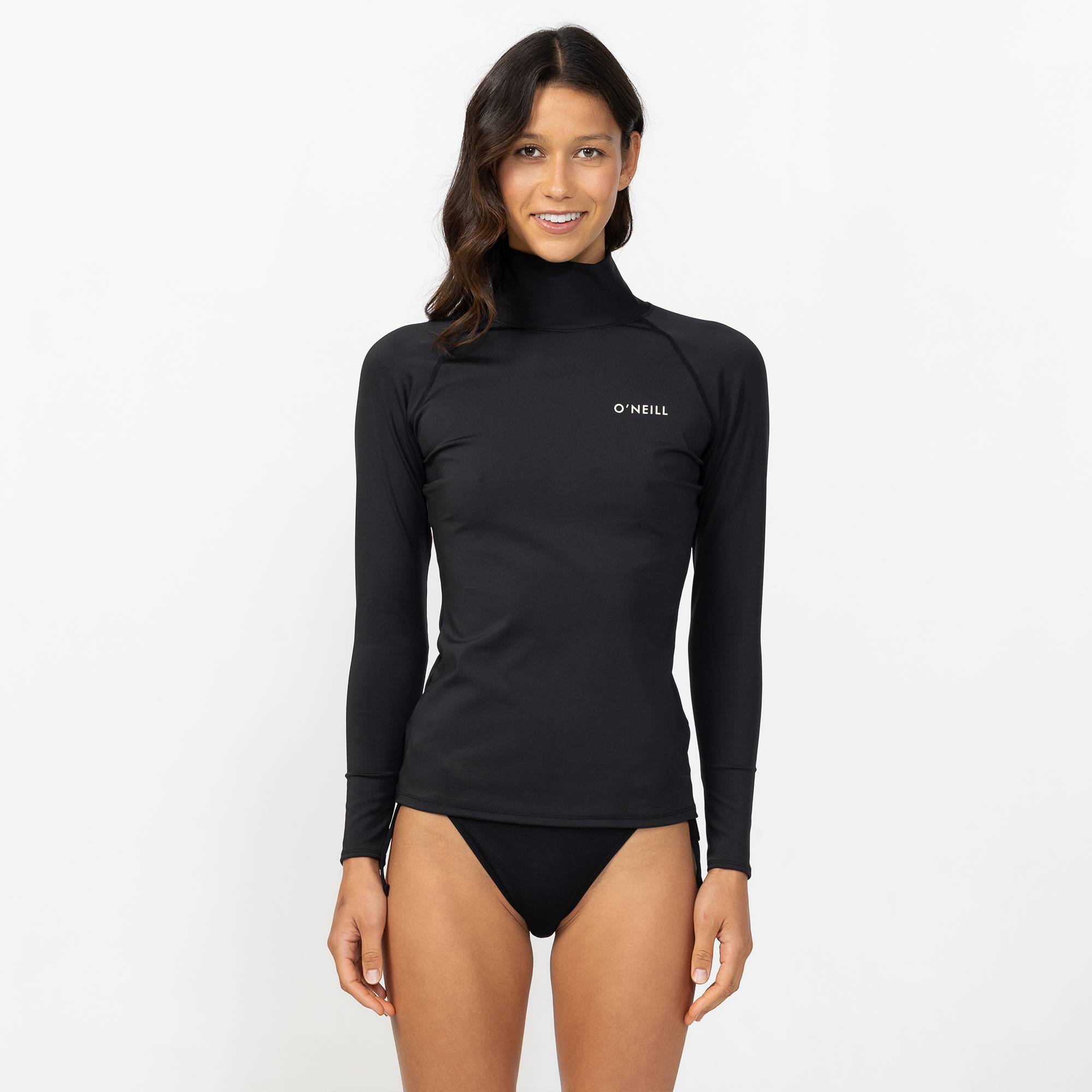 Women's Salina Premium High Neck UV Rash Vest - Black
