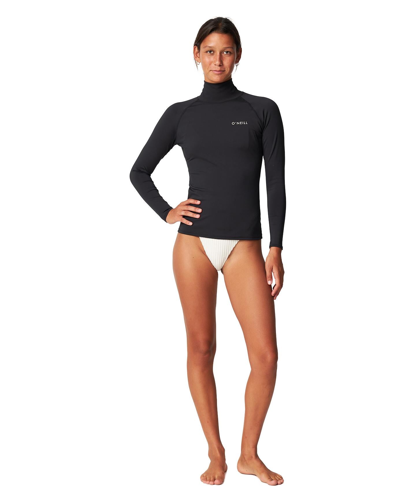 Women's Salina Premium High Neck UV Rash Vest - Black