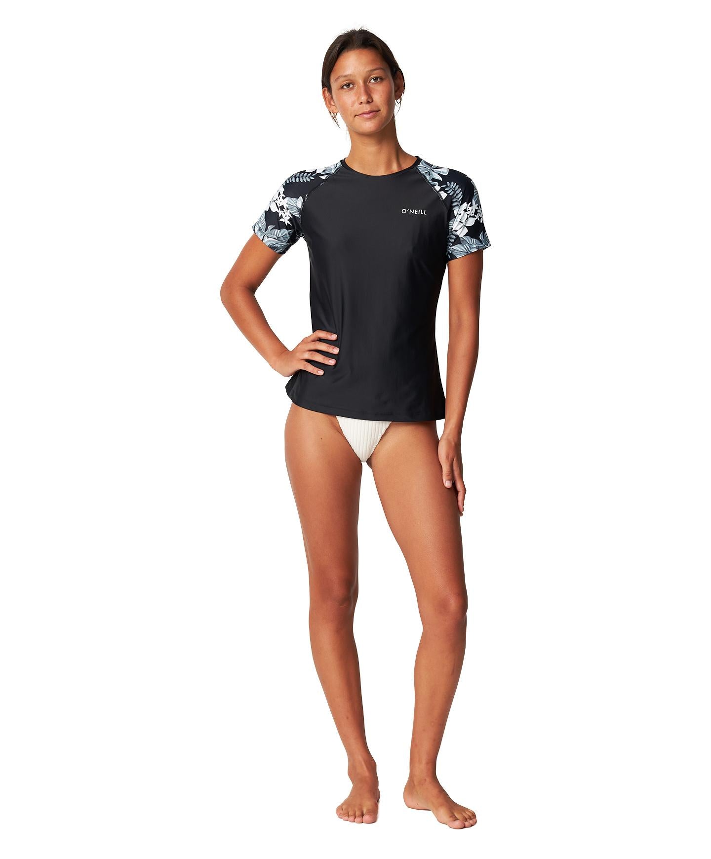 Women's Salina SS Surf Tee Rash Vest - Midnight