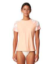 Women's Salina SS Surf Tee Rash Vest - Peach